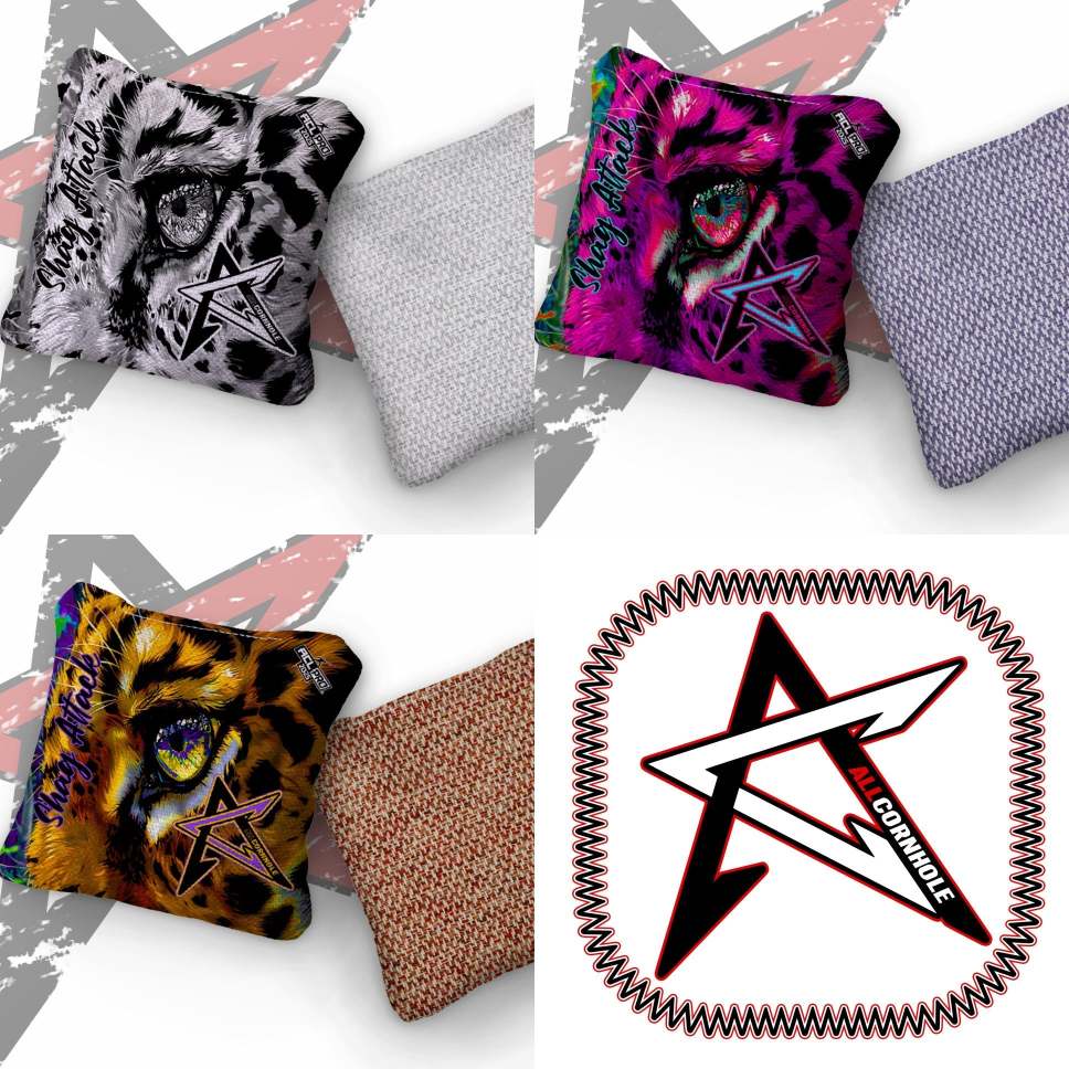 2026 Shag Attack Leopard ACL Pro Stamped Cornhole Bags – Set of 4 Bags