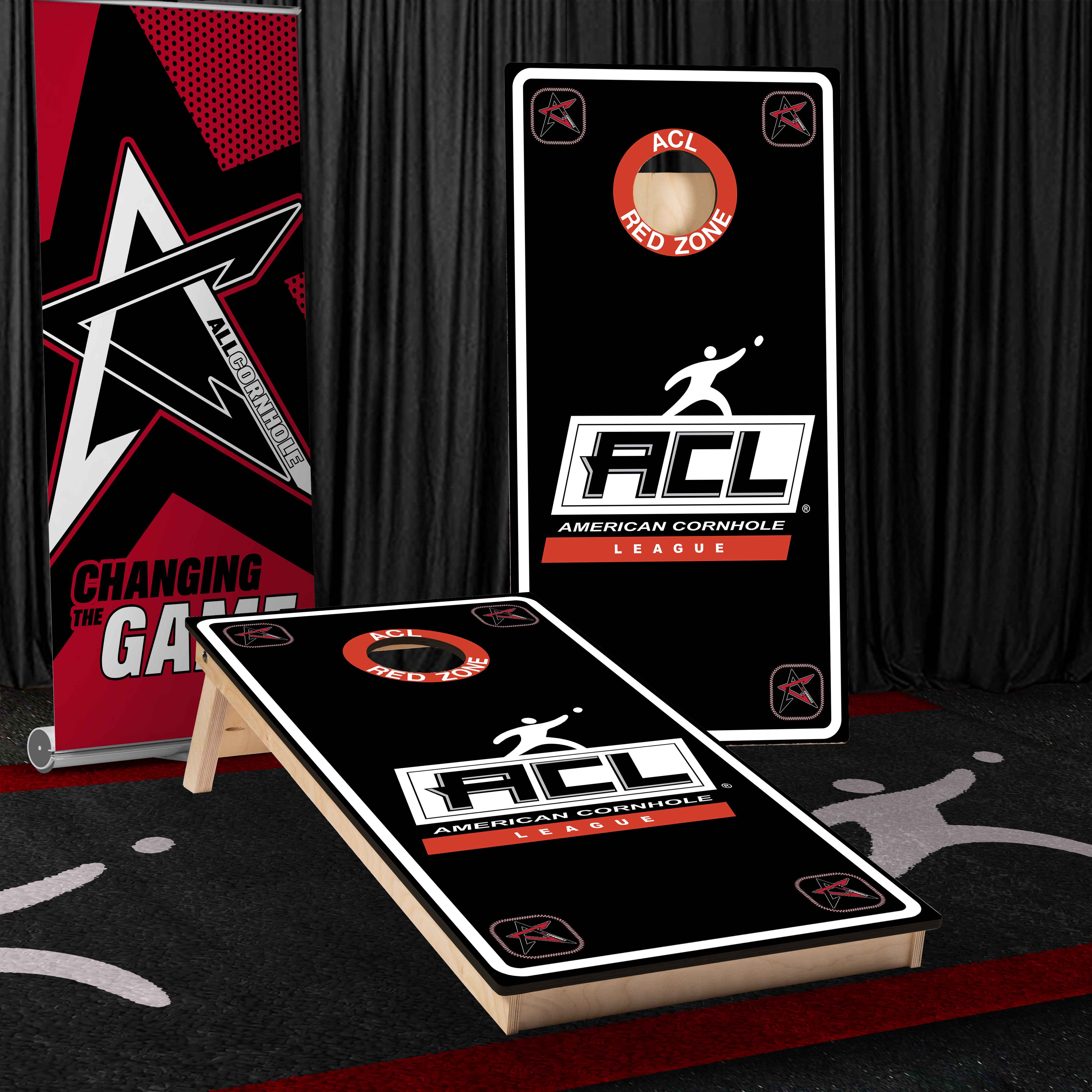 BLACK Official ACL PRO Cornhole Boards - BROADCAST VERSION