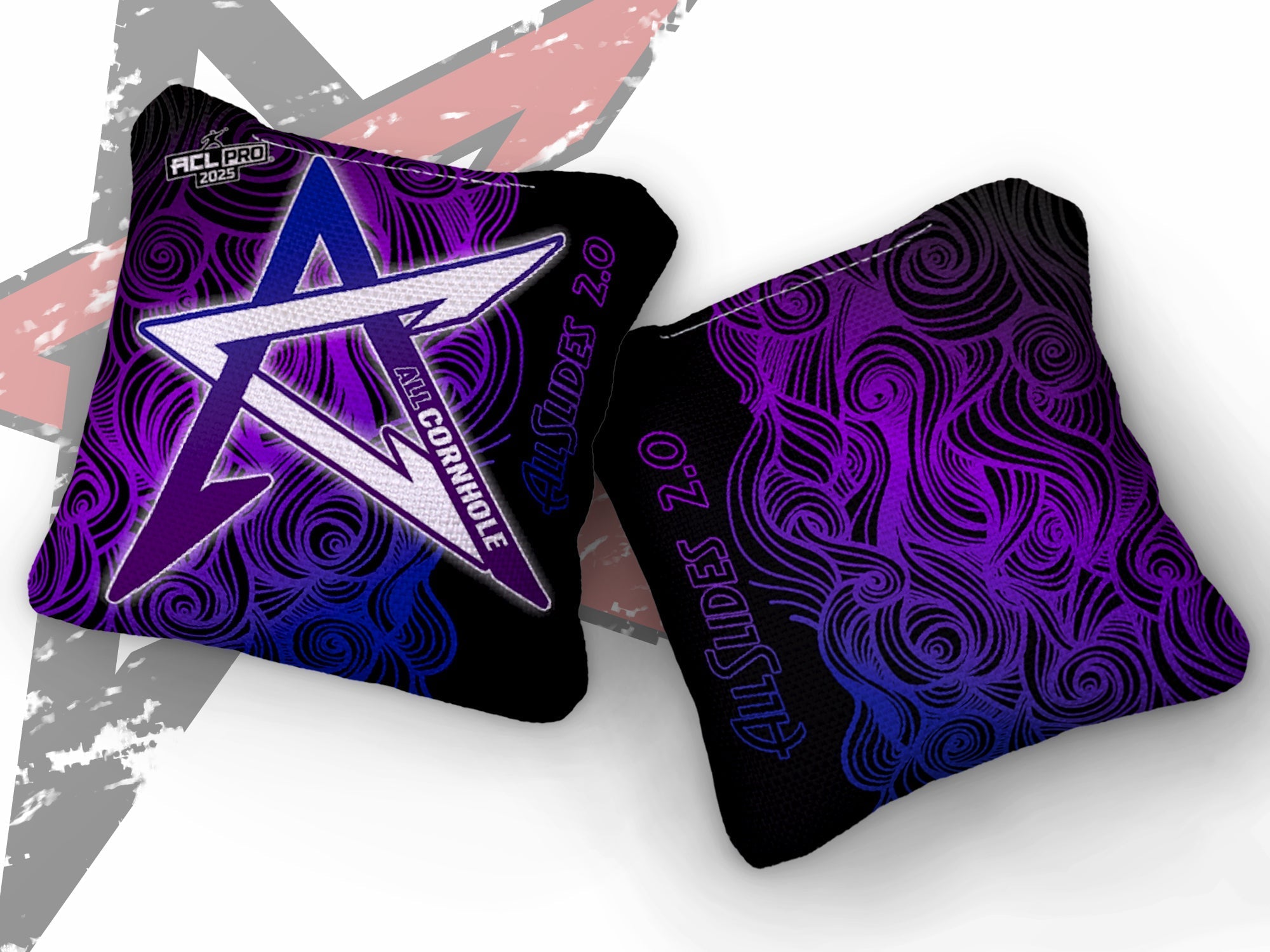 2025 ALL-SLIDES 2.0 - "WAVES" - ACL Pro Stamped Cornhole Bags - SET OF 4 BAGS