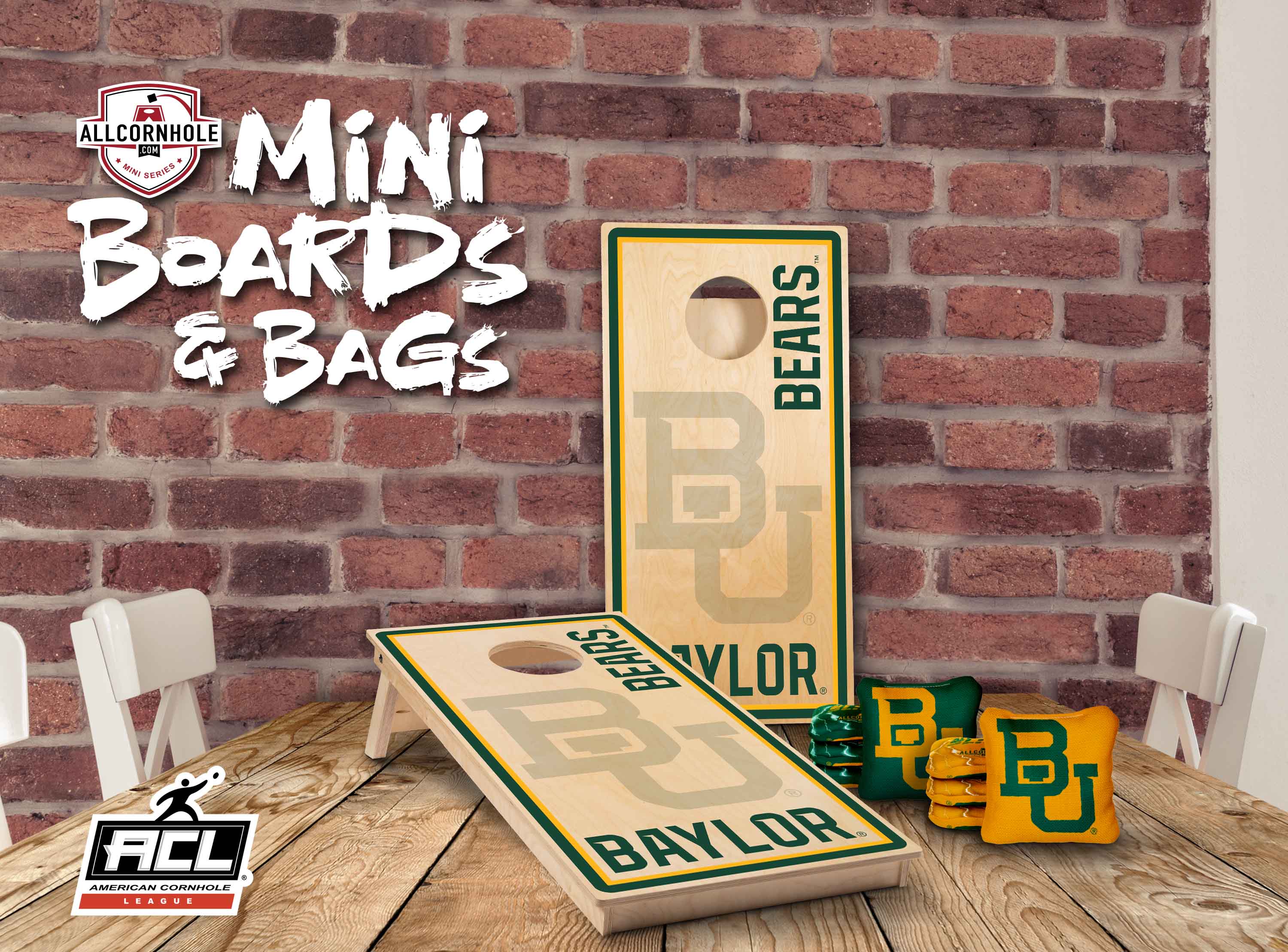 Officially Licensed Collegiate MINI Cornhole Boards - Baylor University