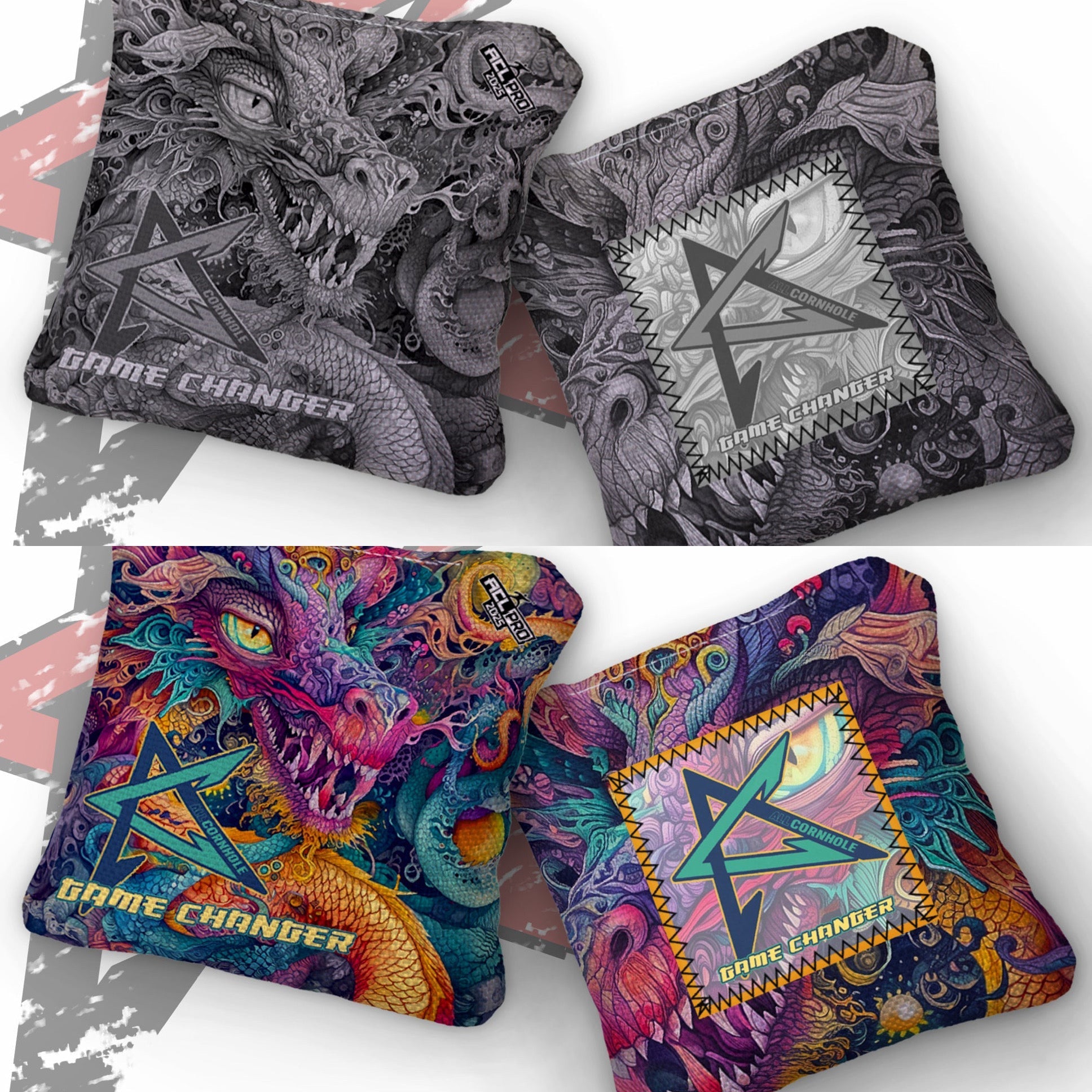 2025 GAMECHANGER “SLEEPY DRAGON” - ACL Pro Stamped Cornhole Bags - SET OF 4