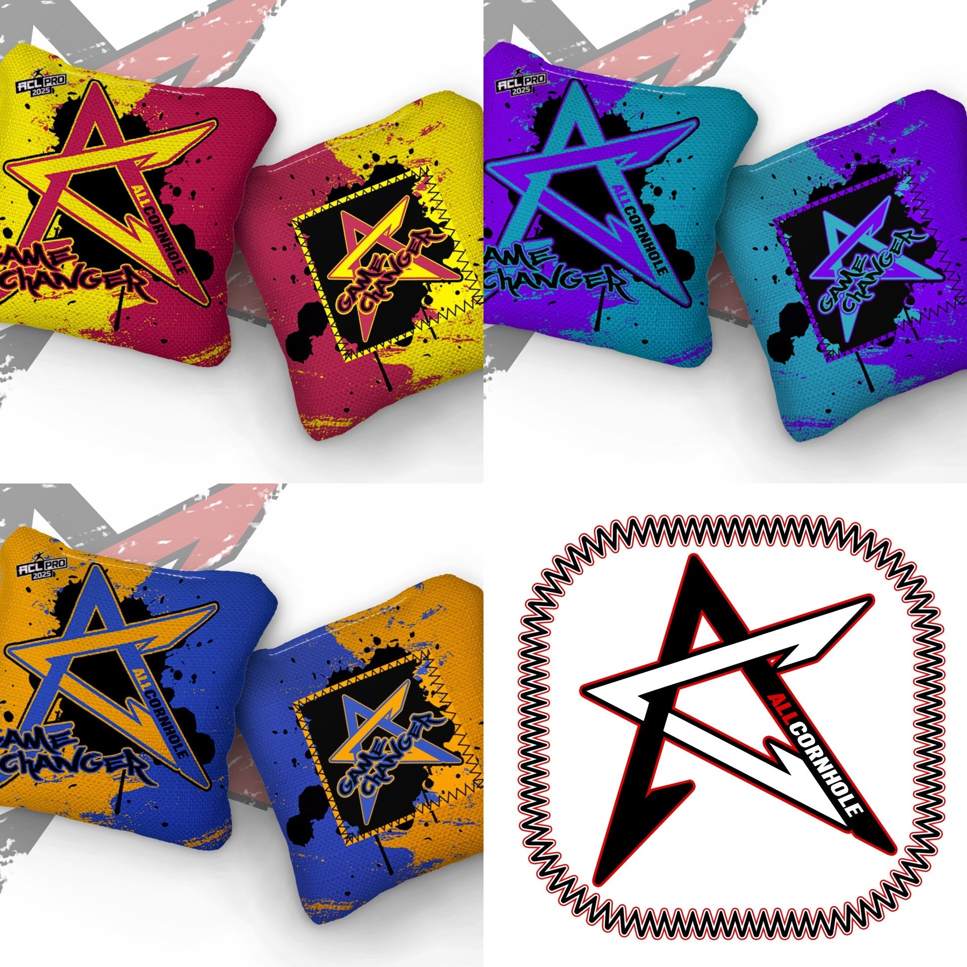 2025 GAMECHANGER “SPLIT” - ACL Pro Stamped Cornhole Bags - SET OF 4