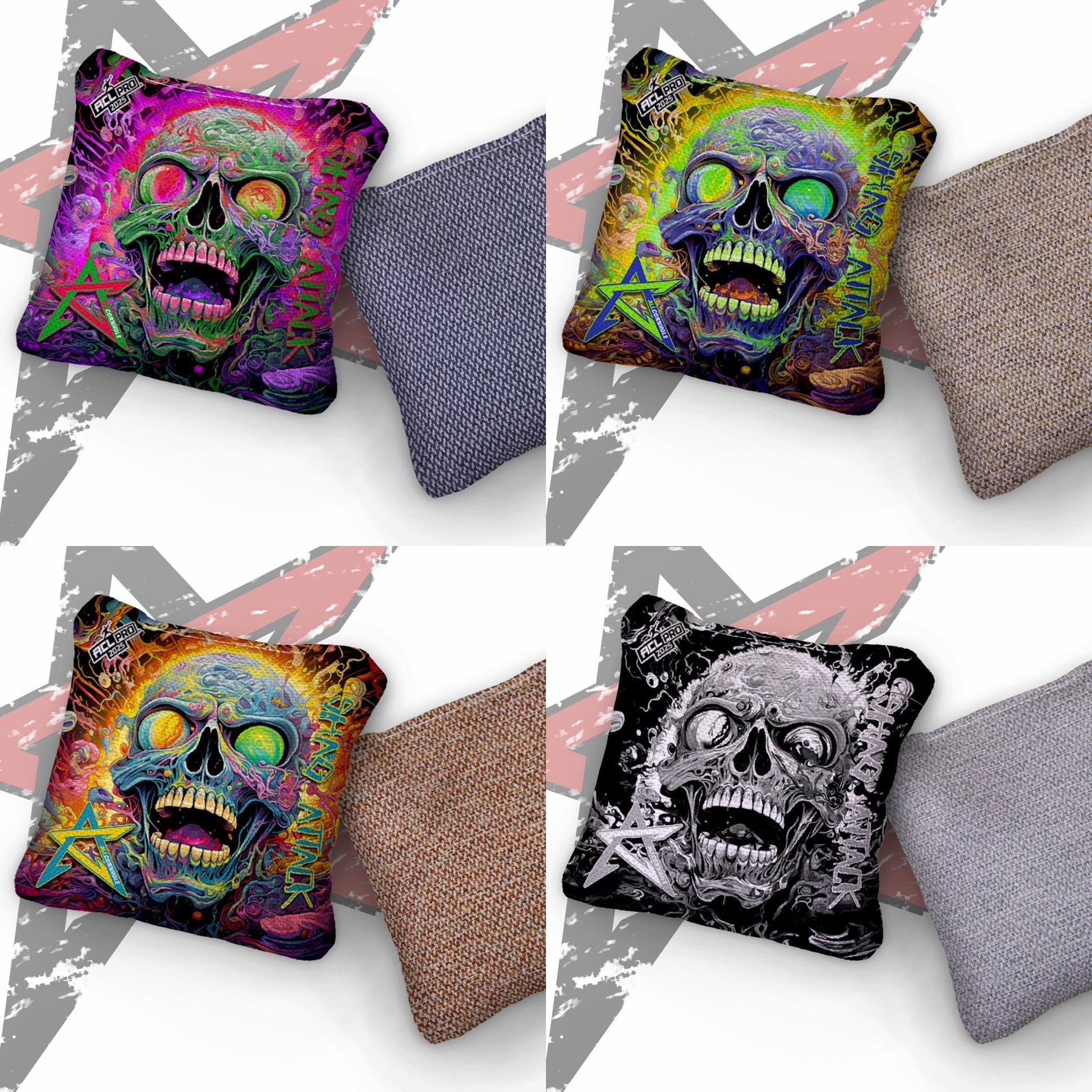 2025 SHAG ATTACK “BRAINZAP” - ACL Pro Stamped Cornhole Bags - SET OF 4