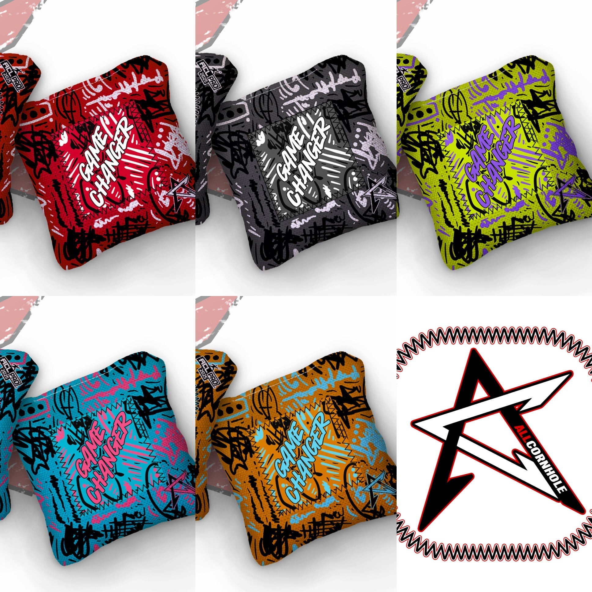 2025 GAMECHANGER “GRAFFITI” - ACL Pro Stamped Cornhole Bags - SET OF 4