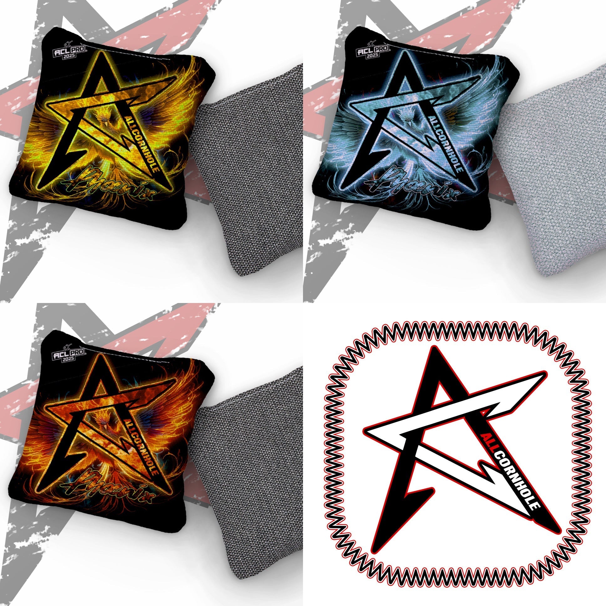2025 PHOENIX- "FIREBIRD" - ACL Pro Stamped Cornhole Bags - SET OF 4 BAGS