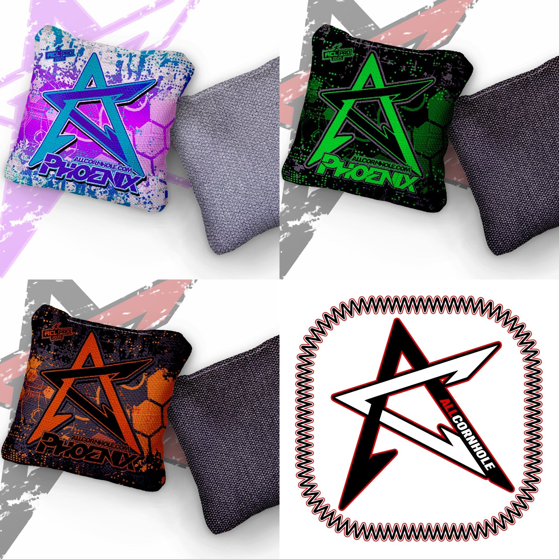 2025 PHOENIX - "HEX" - ACL Pro Stamped Cornhole Bags - SET OF 4 BAGS