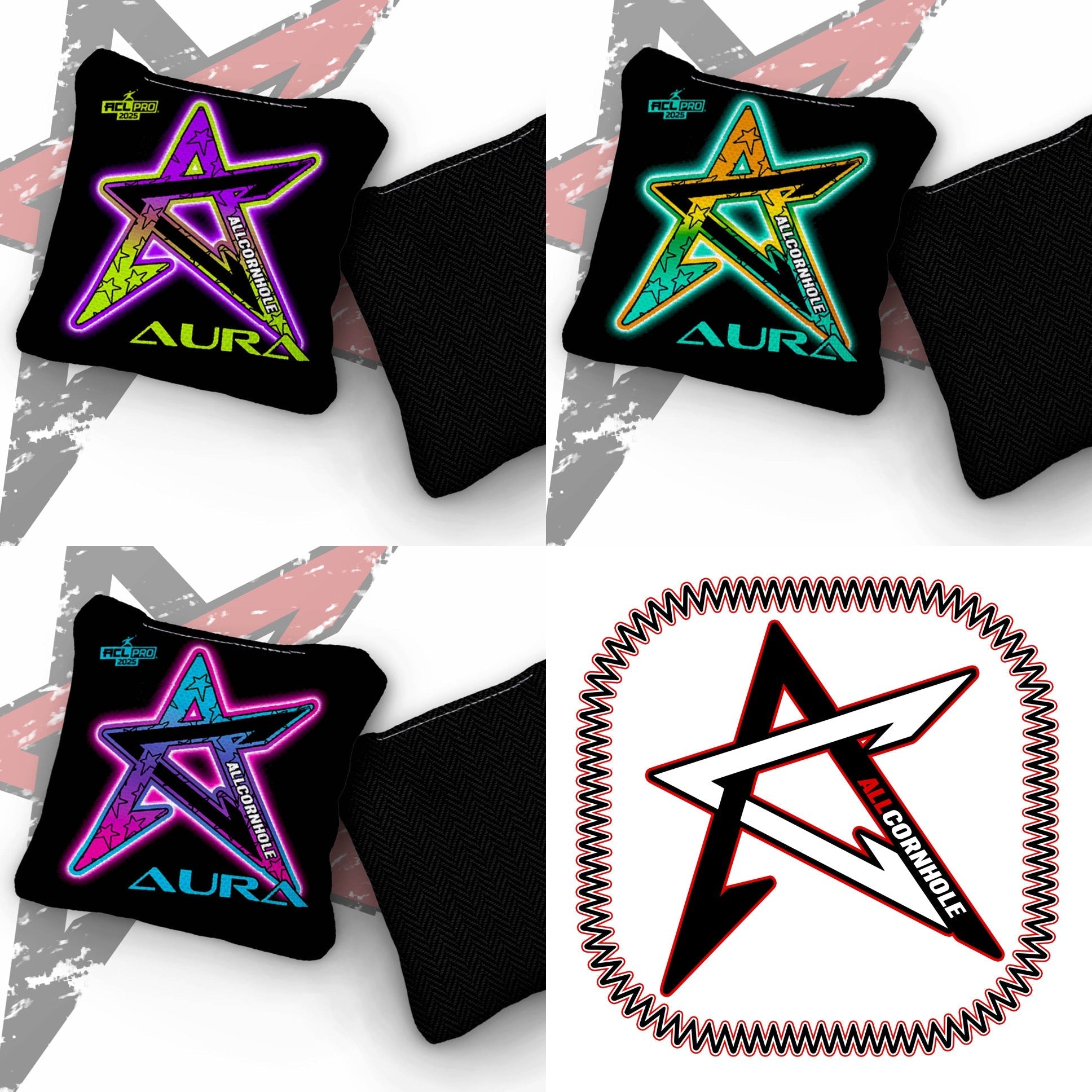 2025 AURA -“Blackout Gradient” - ACL Pro Stamped Cornhole Bags - SET OF 4 BAGS