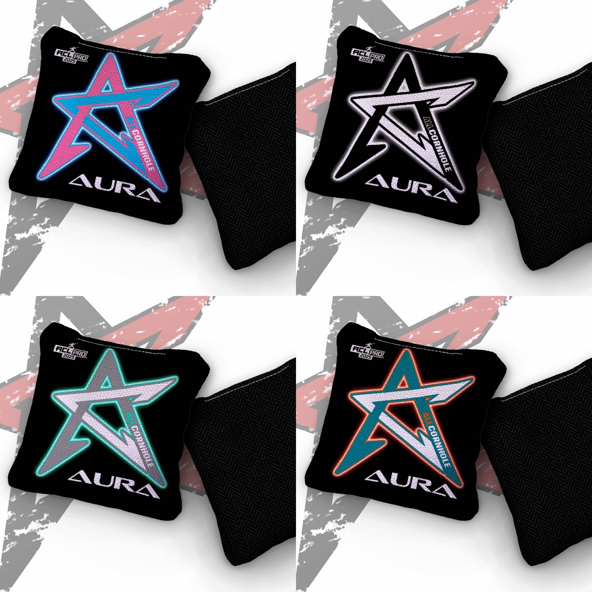 2025 AURA -“Blackout” - ACL Pro Stamped Cornhole Bags - SET OF 4 BAGS