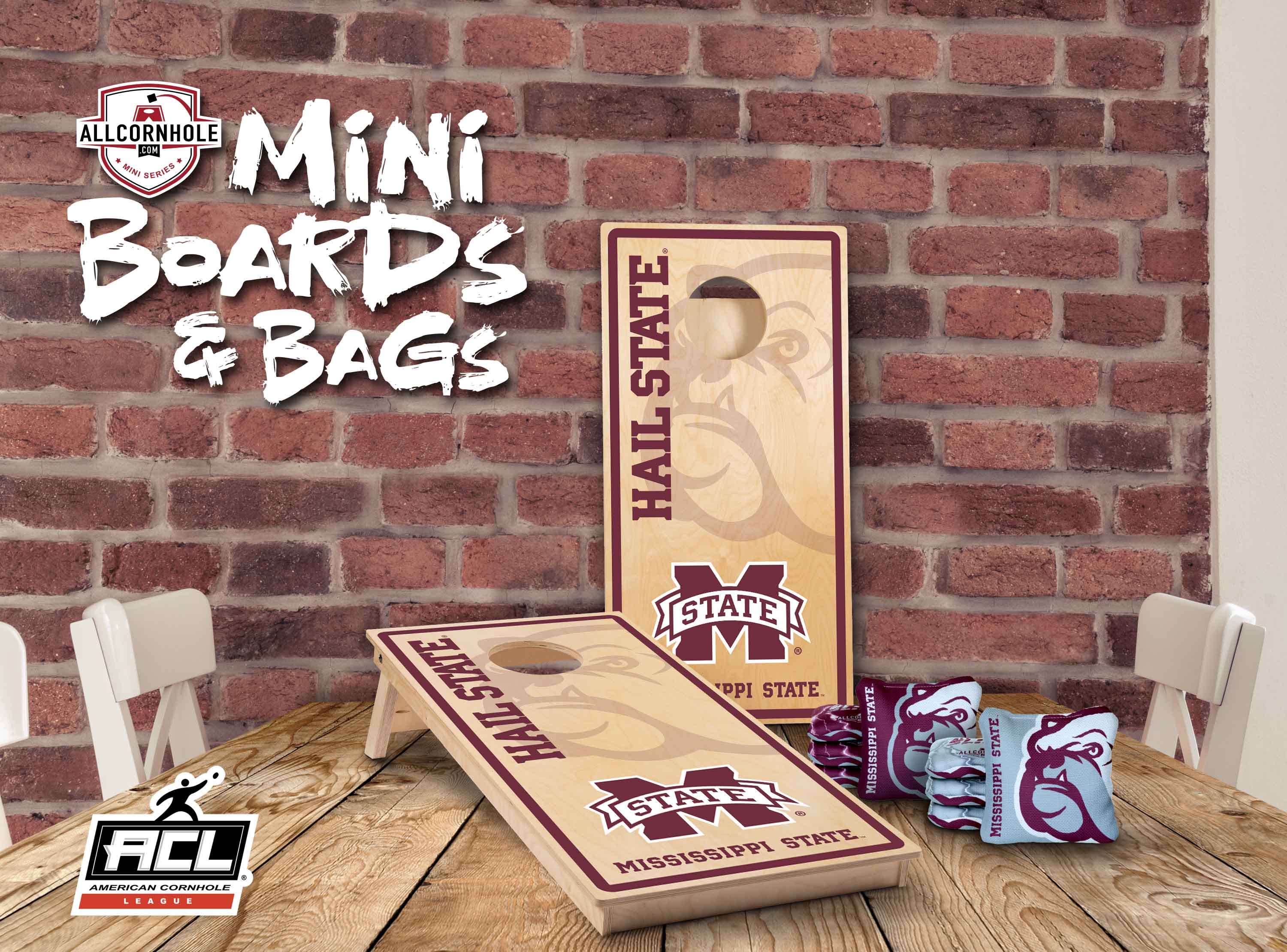 Officially Licensed Collegiate MINI Cornhole Boards - Mississippi State University