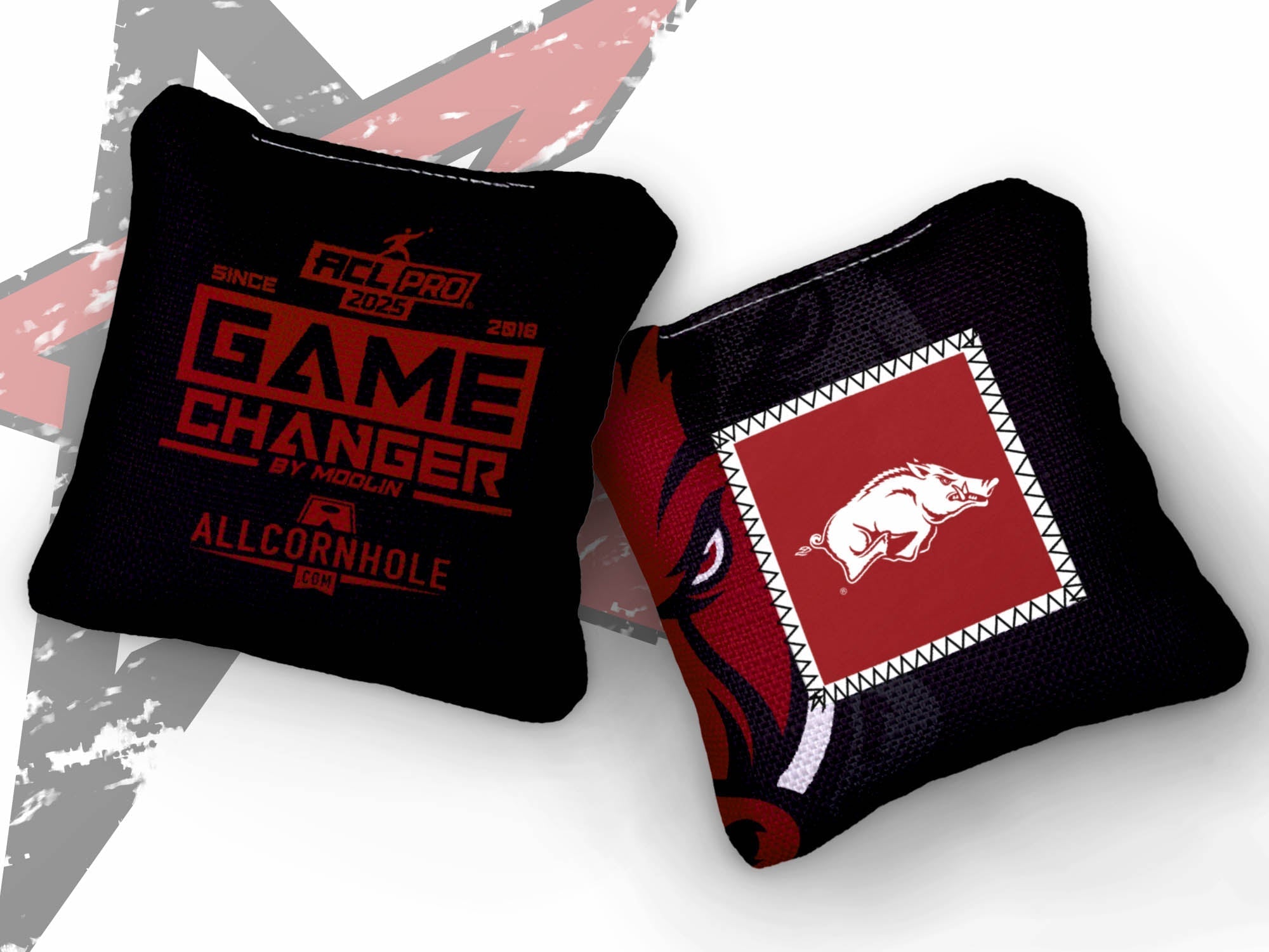 Officially Licensed Collegiate Cornhole Bags - Gamechangers - Set of 4 - University of Arkansas
