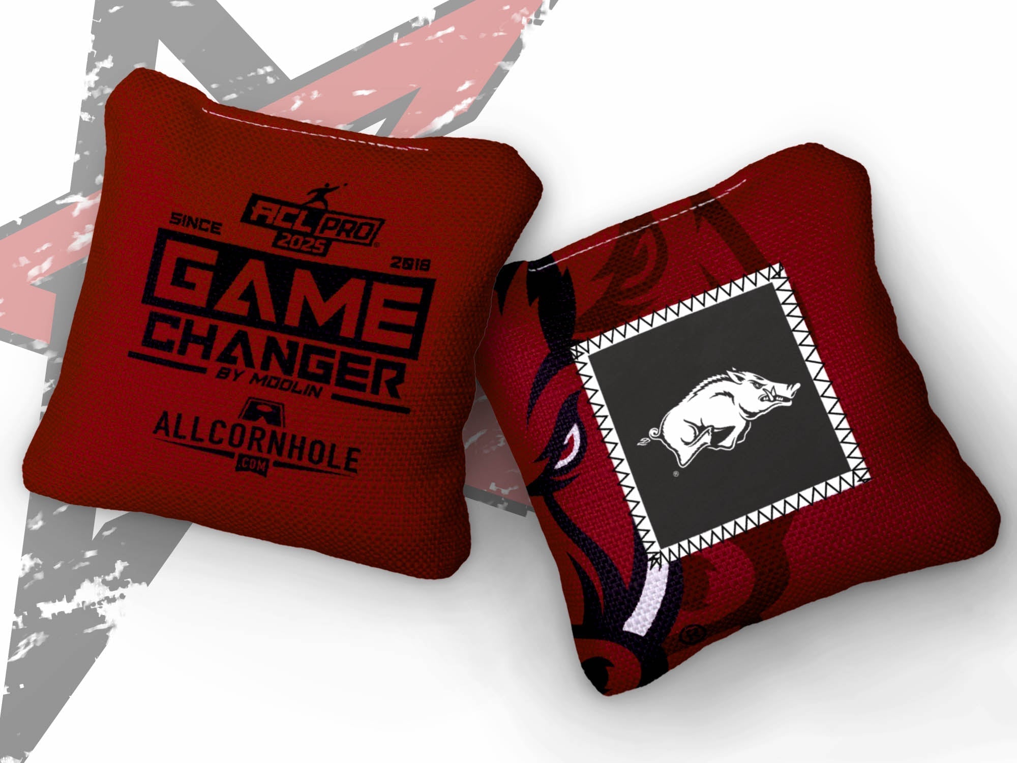 Officially Licensed Collegiate Cornhole Bags - Gamechangers - Set of 4 - University of Arkansas