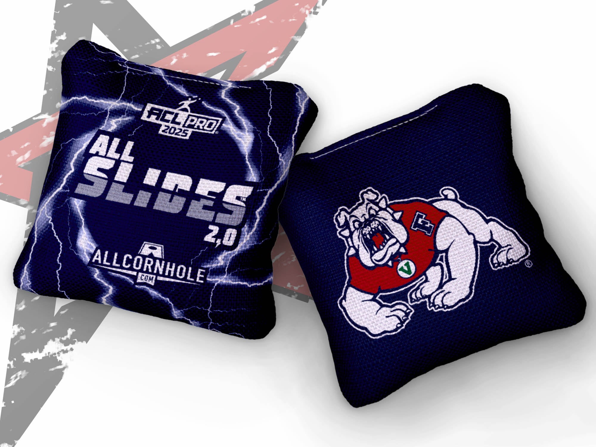 Officially Licensed Collegiate Cornhole Bags - All-Slide 2.0 - Set of 4 - Fresno State University
