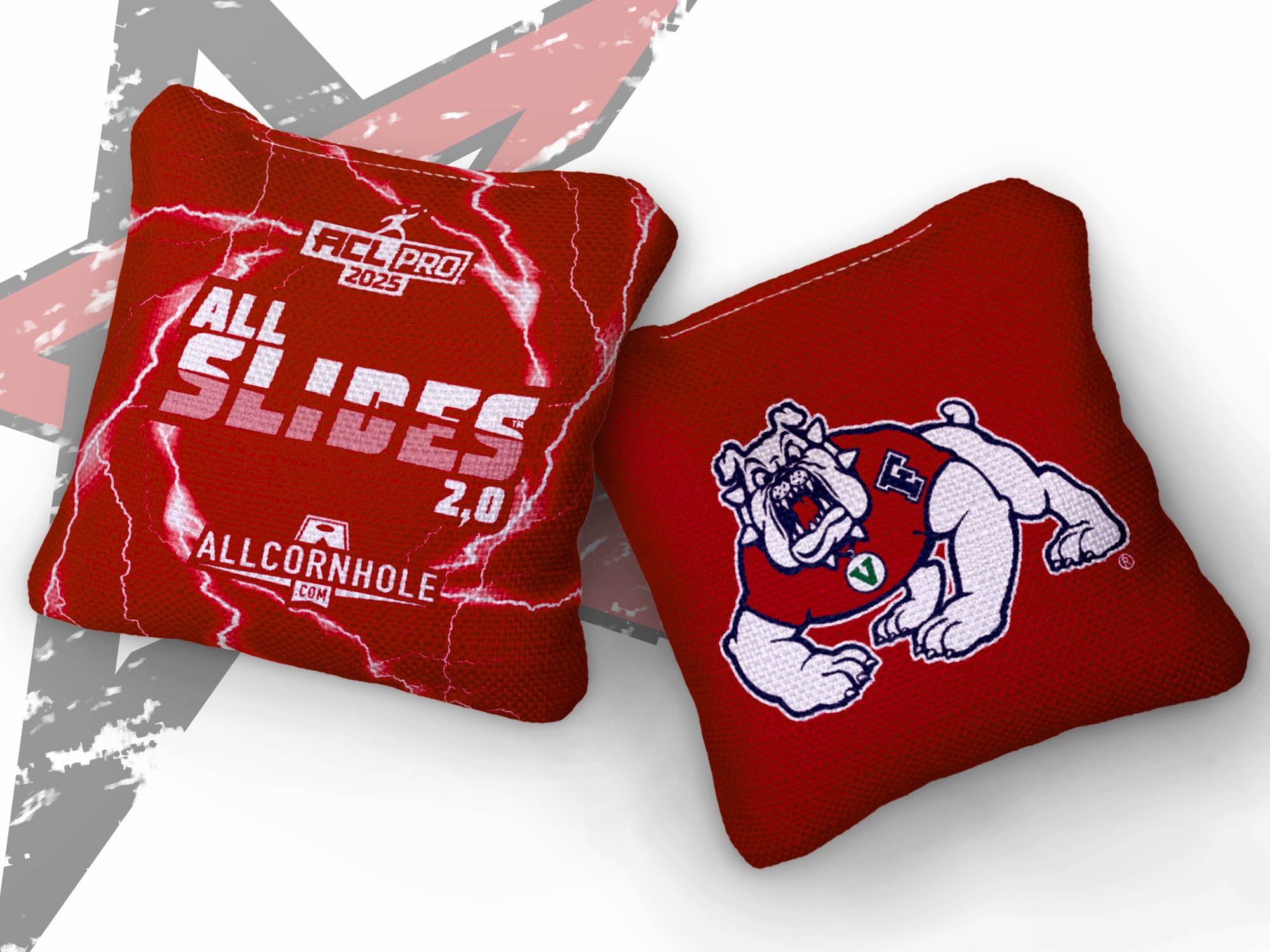 Officially Licensed Collegiate Cornhole Bags - All-Slide 2.0 - Set of 4 - Fresno State University