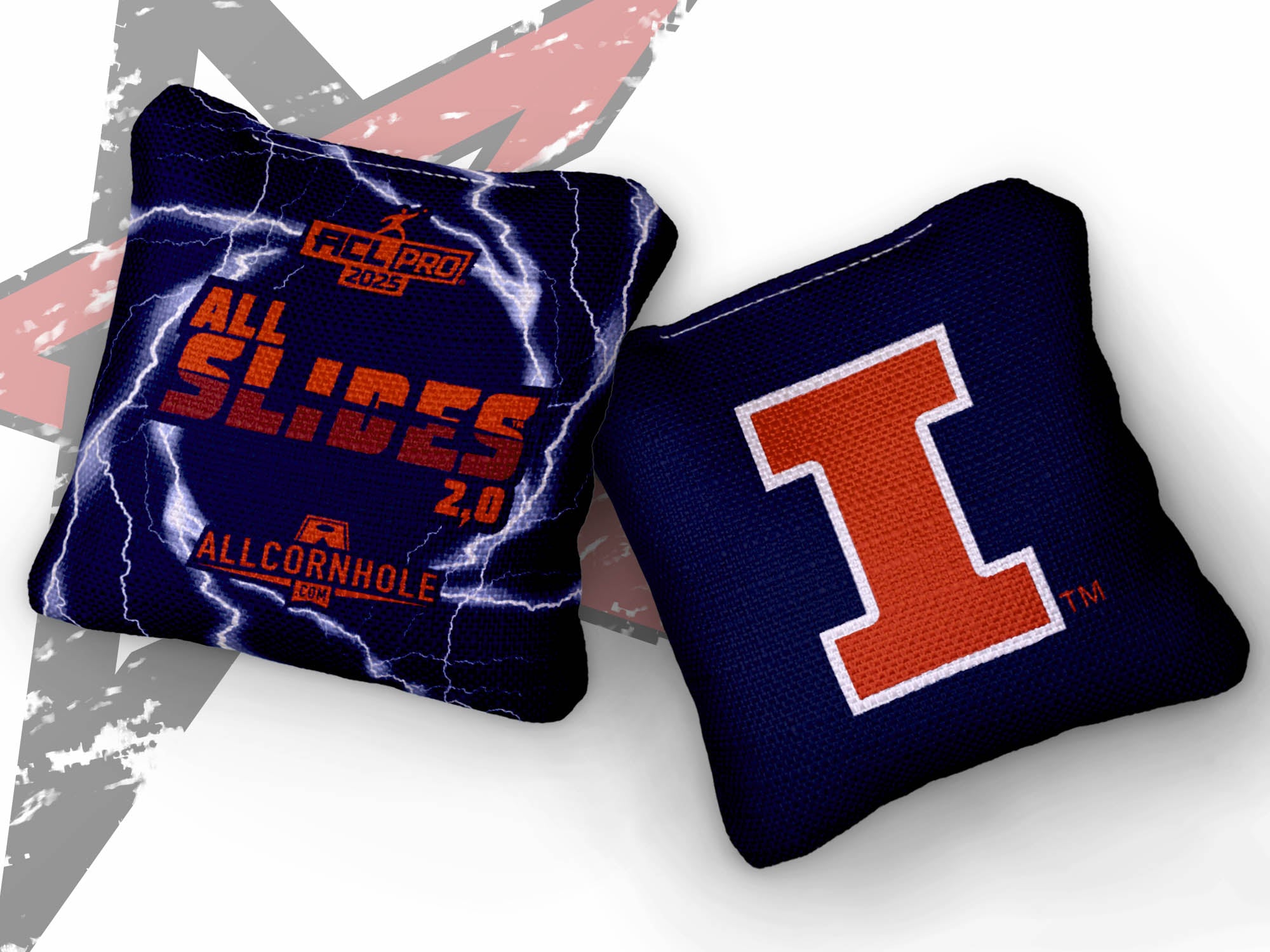 Officially Licensed Collegiate Cornhole Bags - All-Slide 2.0 - Set of 4 - University of Illinois