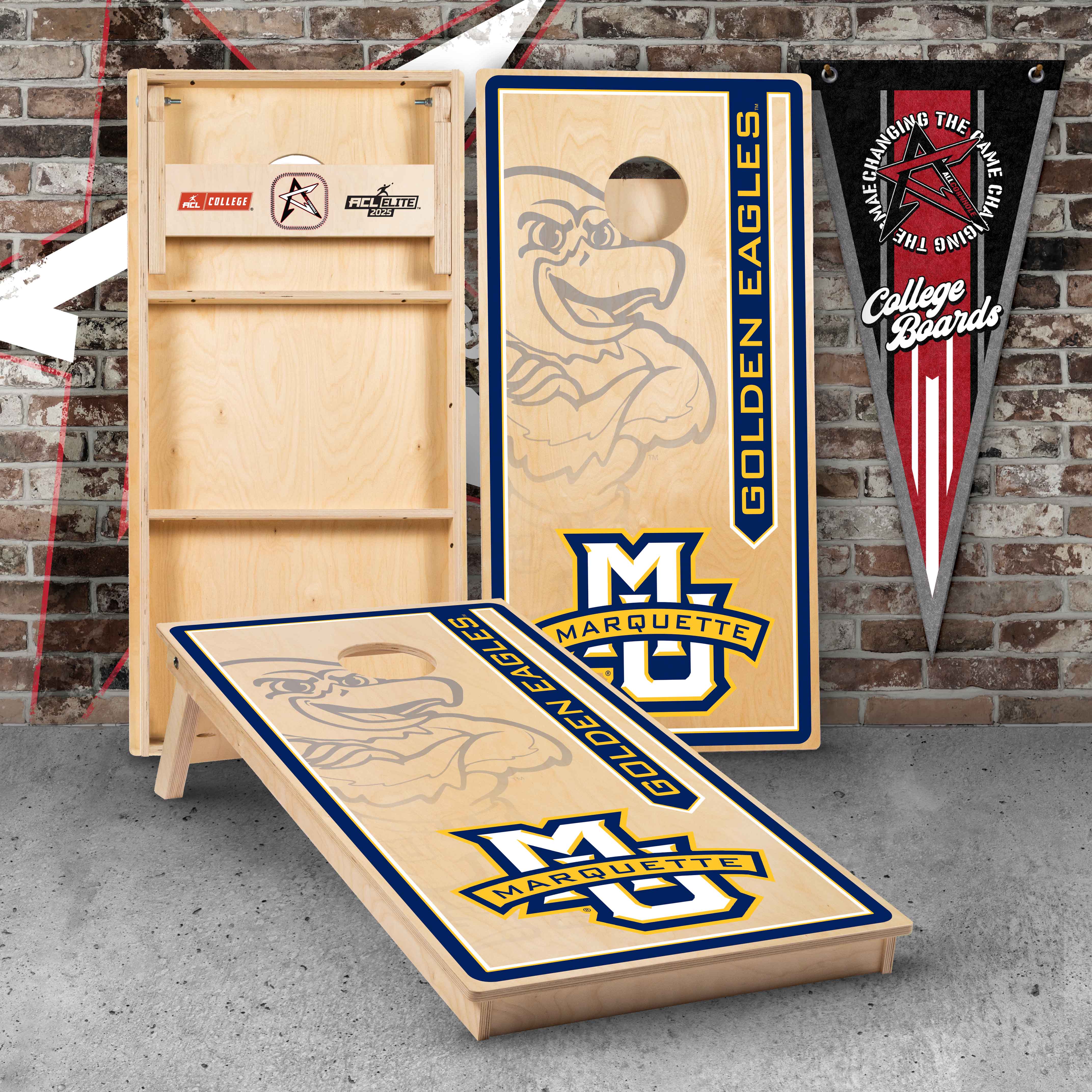 Officially Licensed Collegiate Cornhole Boards - MARQUETTE UNIVERSITY