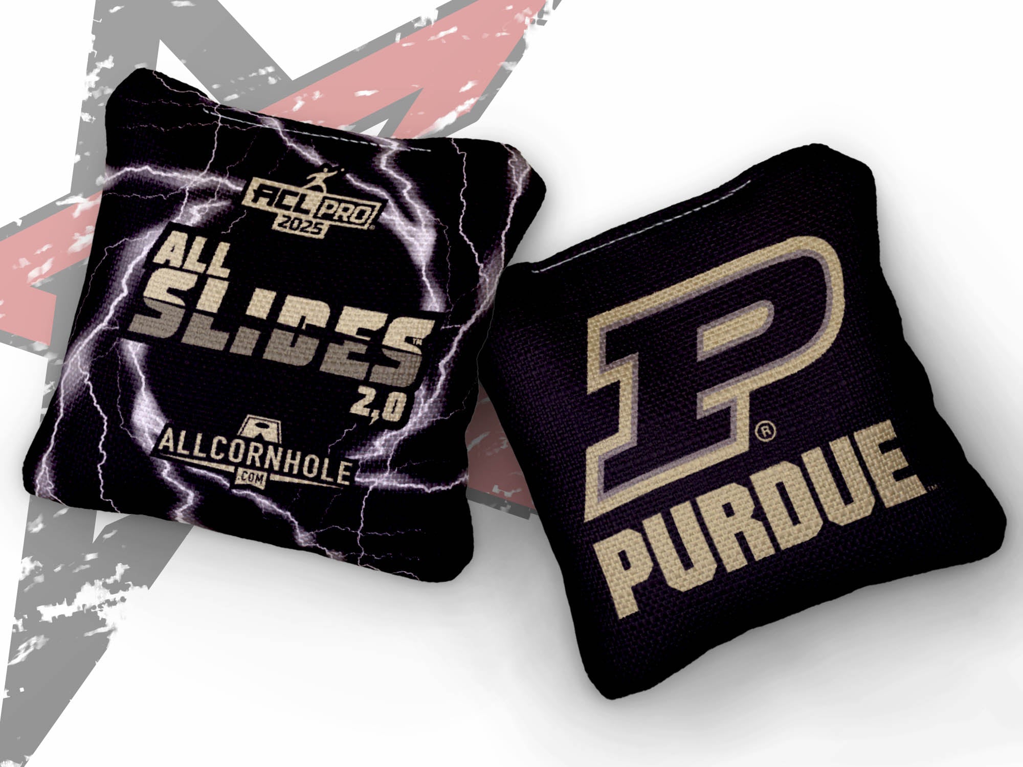 Officially Licensed Collegiate Cornhole Bags - All-Slide 2.0 - Set of 4 - Purdue University
