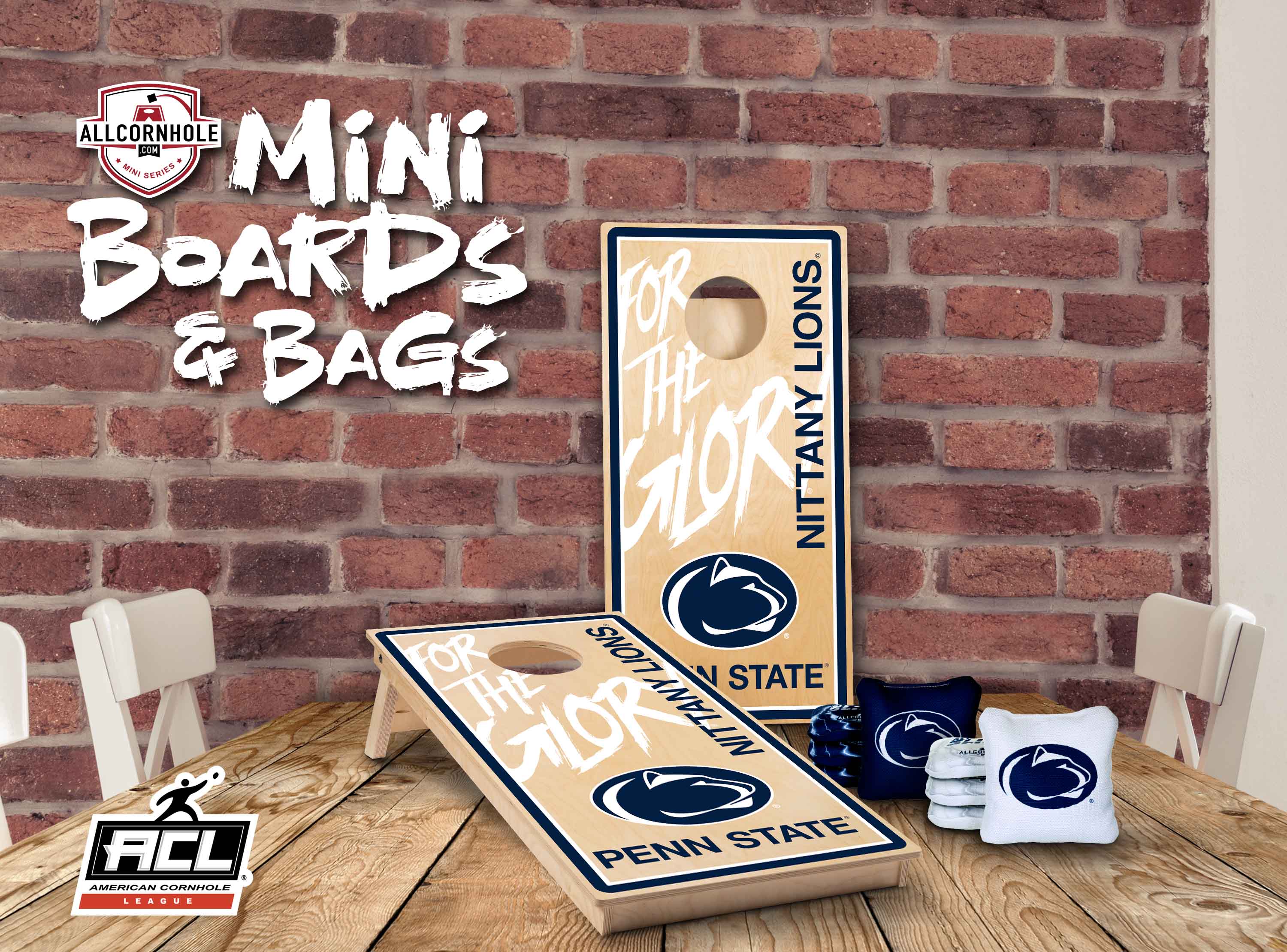 Officially Licensed Collegiate MINI Cornhole Boards - Penn State University