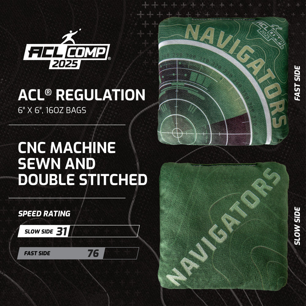 Green Navigator ACL Comp Cornhole Bags - Set of 4 Bags