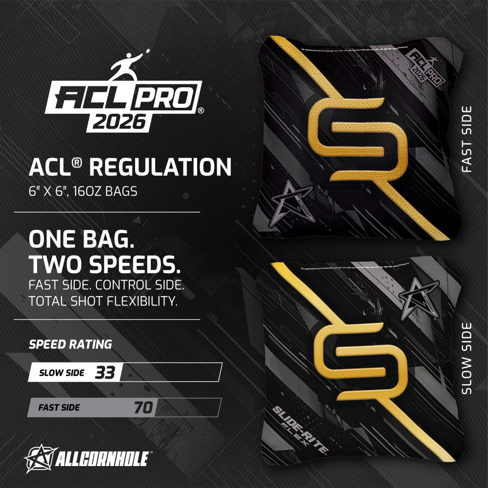 ACL Pro Gold Slide Rite Flex Cornhole Bags