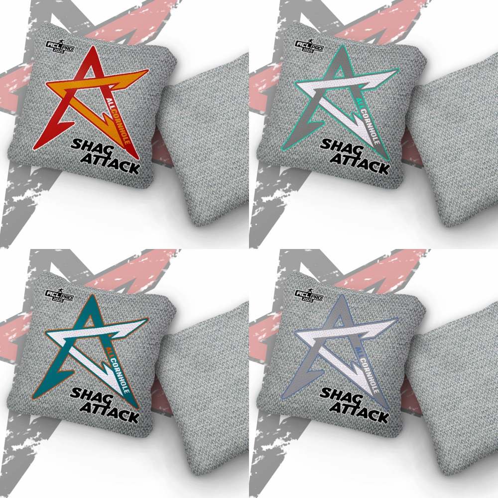 2026 Shag Attack Whiteout ACL Pro Stamped Cornhole Bags – Set of 4 Bags