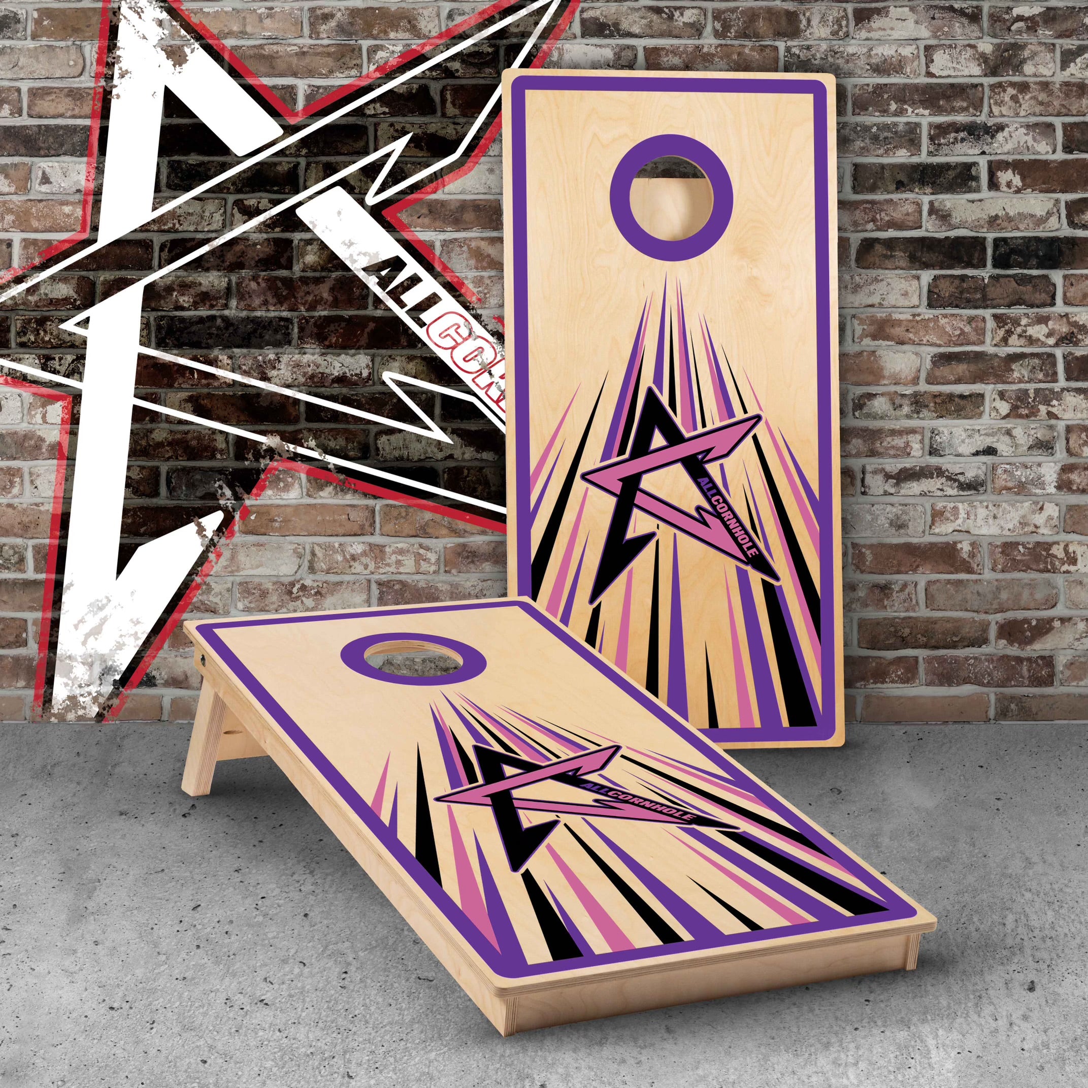 AllCornhole "Purple Directional" Boards - Multiple Models