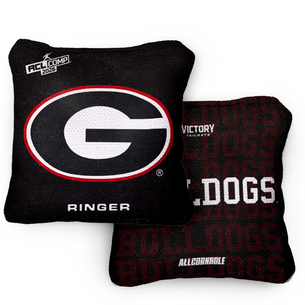 2026 Georgia Bulldogs RINGER™️Black ACL Comp Cornhole Bags – Set of 4 Bags