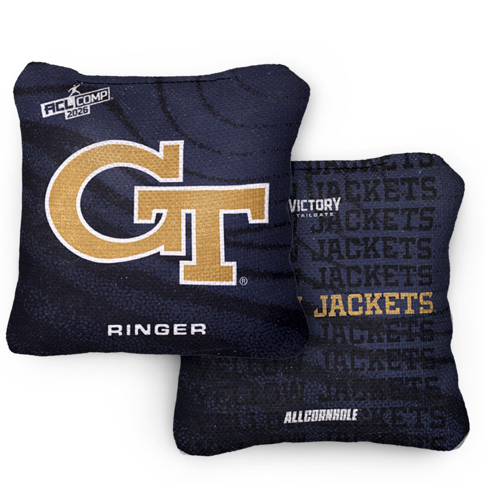 2026 Georgia Tech Yellow Jackets RINGER™️Navy ACL Comp Cornhole Bags – Set of 4 Bags