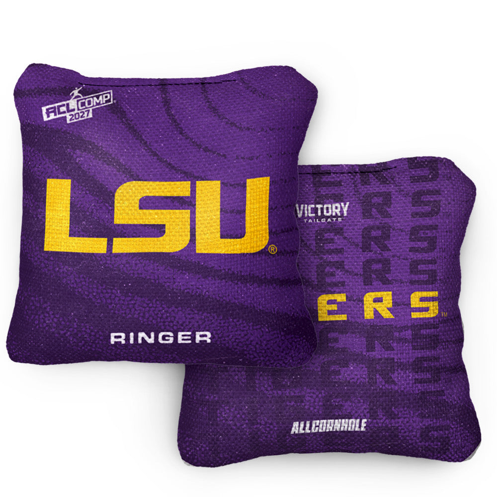 2027 LSU Tigers RINGER Purple ACL Comp Cornhole Bags – Set of 4 Bags