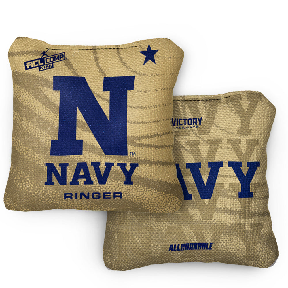 2027 Navy Midshipmen RINGER Gold ACL Comp Cornhole Bags – Set of 4 Bags