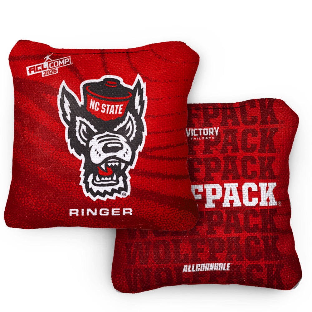 2026 NC State Wolfpack RINGER™️Red ACL Comp Cornhole Bags – Set of 4 Bags
