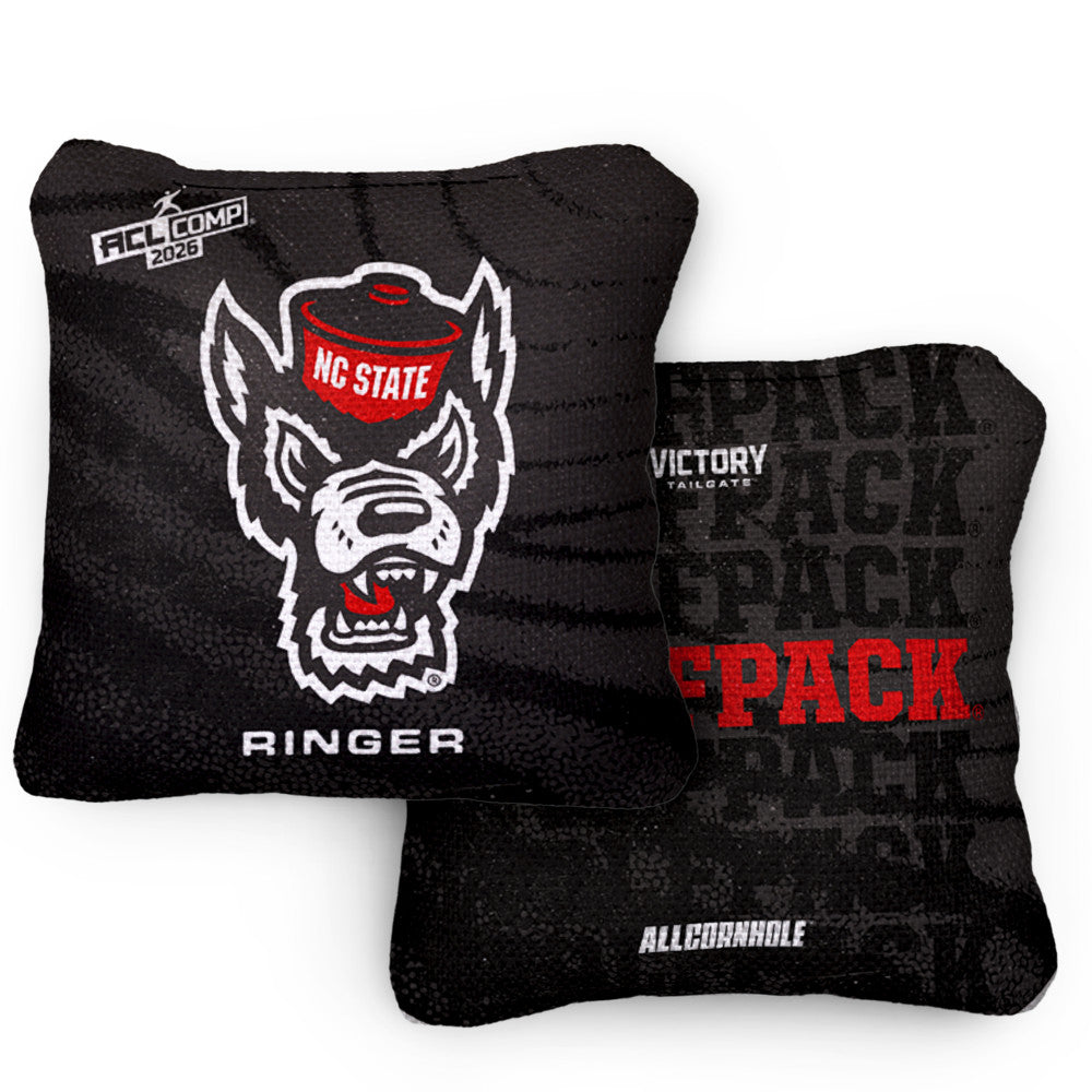 2026 NC State Wolfpack RINGER™️Black ACL Comp Cornhole Bags – Set of 4 Bags