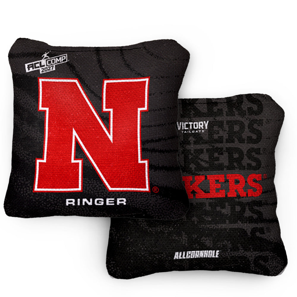 2027 Nebraska Cornhuskers RINGER Rich Black ACL Comp Cornhole Bags – Set of 4 Bags