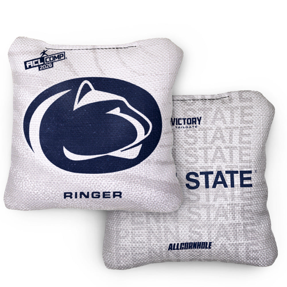 2026 Penn State Nittany Lions RINGER™️White ACL Comp Cornhole Bags – Set of 4 Bags