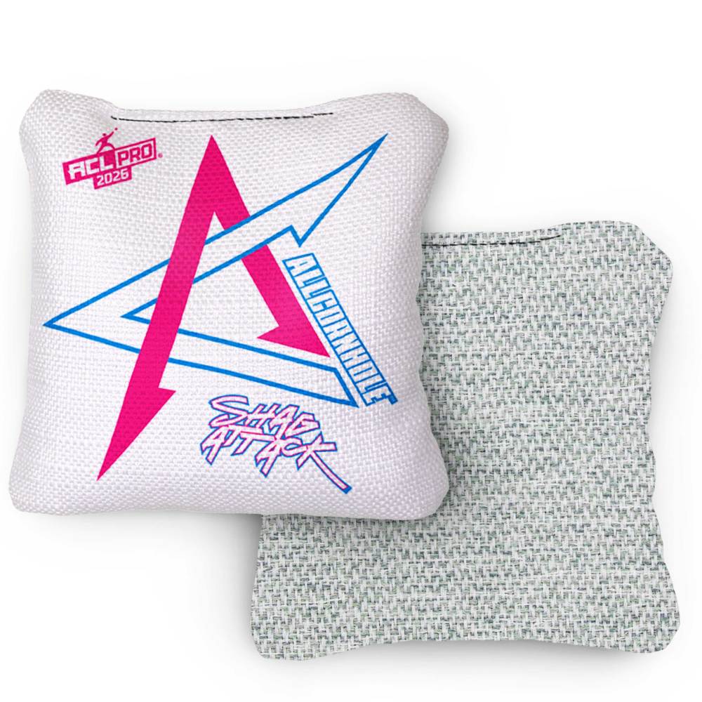 2026 Shag Attack Whiteout ACL Pro Stamped Cornhole Bags – Set of 4 Bags