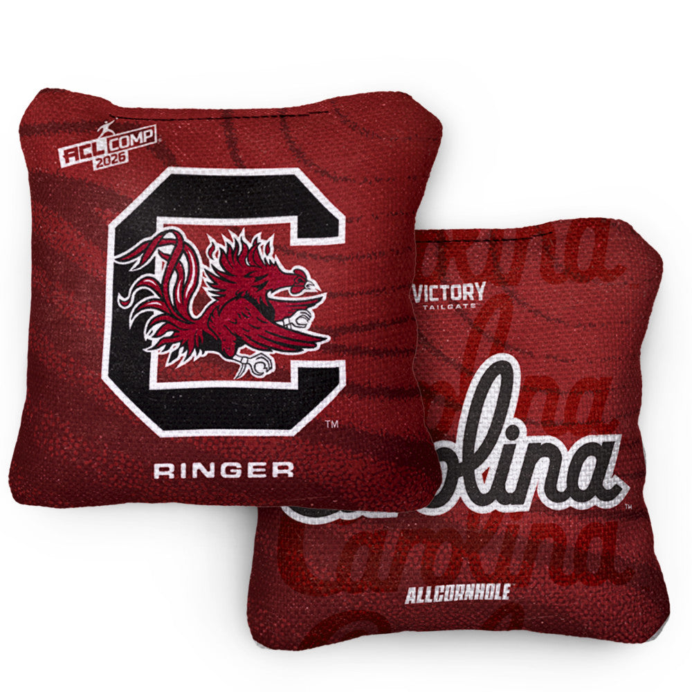 2026 South Carolina Gamecocks RINGER™️Garnet ACL Comp Cornhole Bags – Set of 4 Bags
