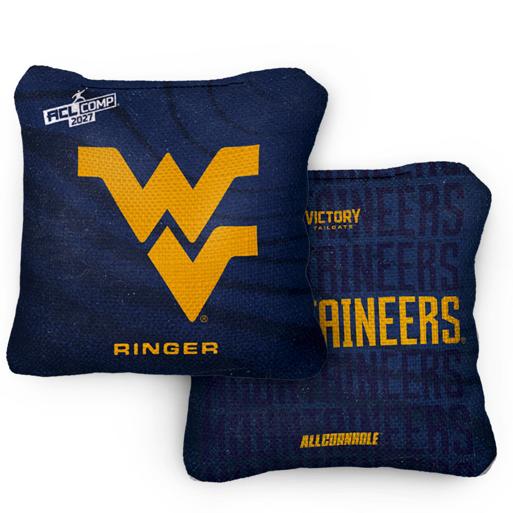 2027 West Virginia Mountaineers RINGER Blue ACL Comp Cornhole Bags – S