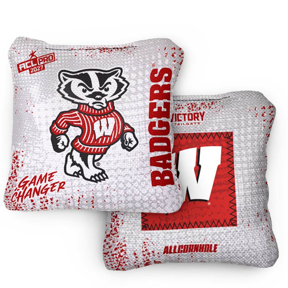 2027 Wisconsin Badgers GameChanger™ OG White ACL Pro Cornhole Bags – Set of 4 Bags