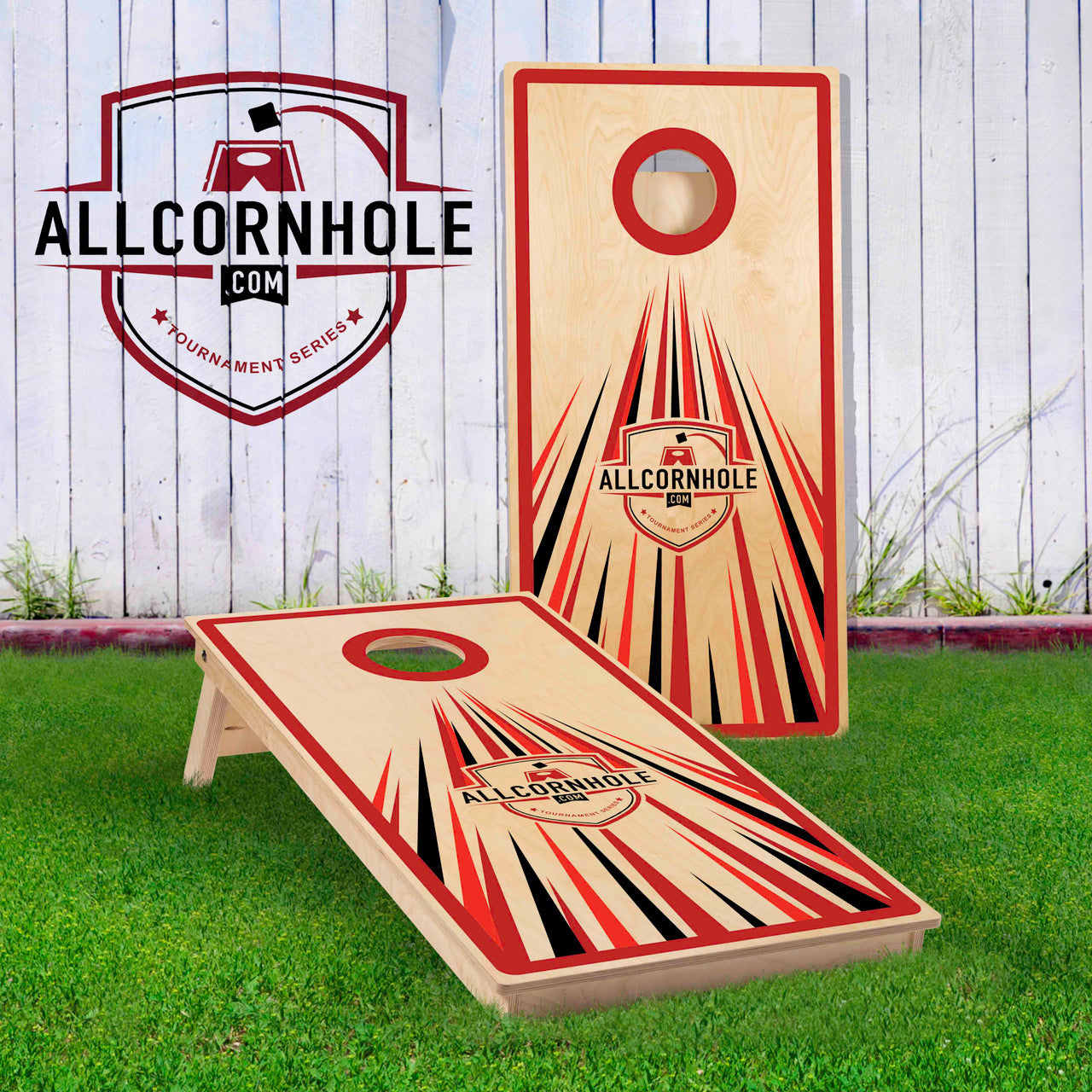 Allcornhole Directional Design COMP Cornhole Boards - RED