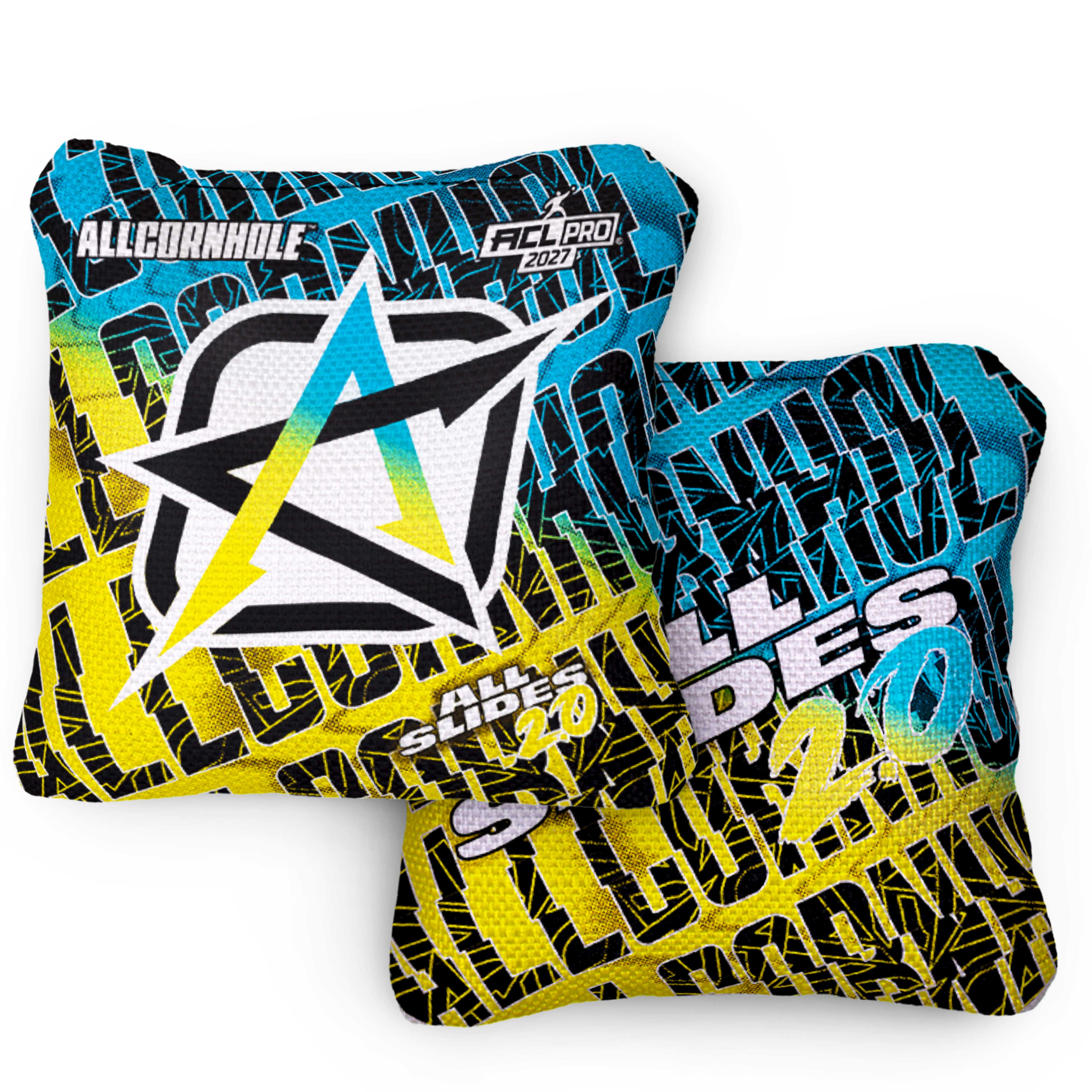 2027 All Slides 2.0 Waves ACL Pro Cornhole Bags – Set of 4 Bags