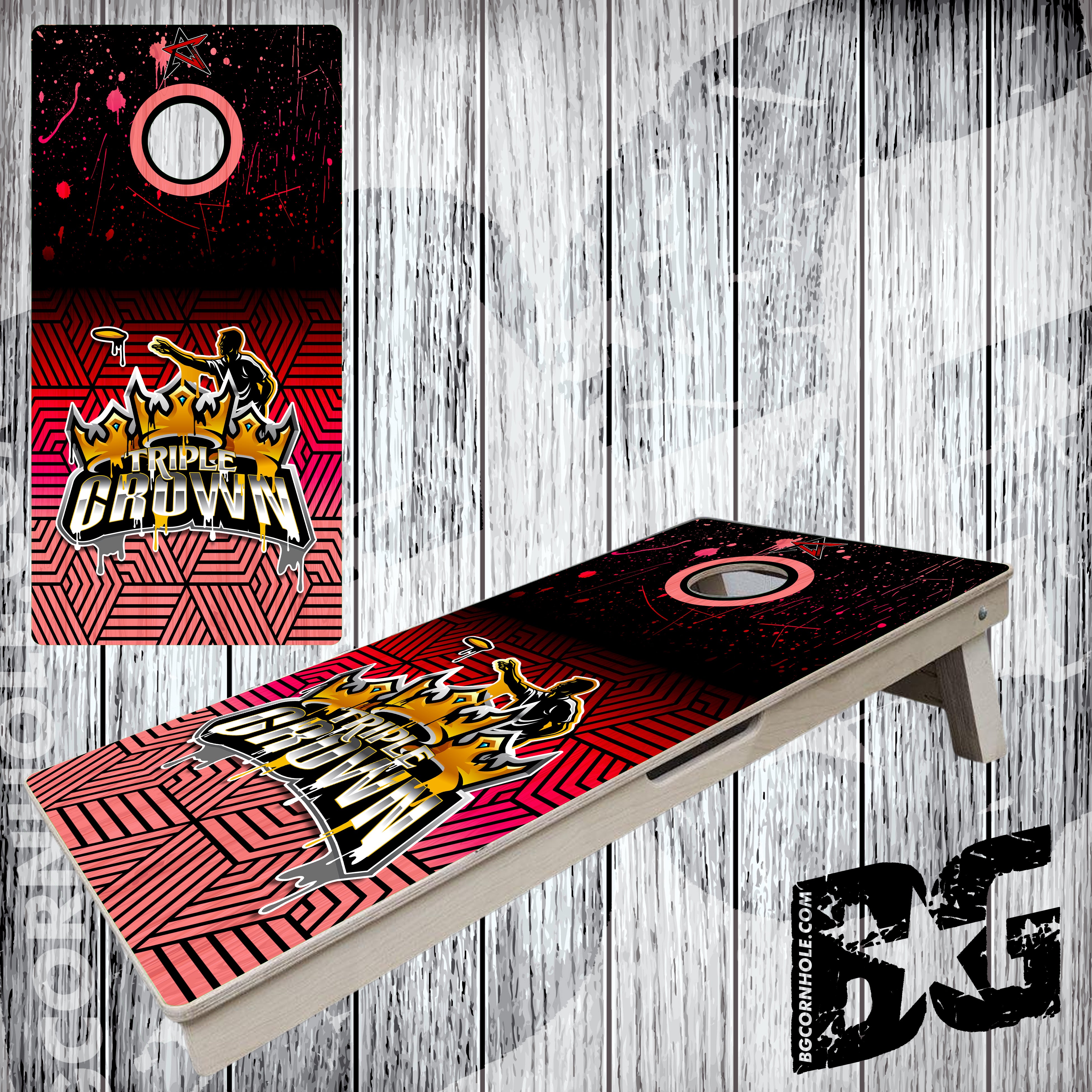 AllCornhole "Triple Crown Prism" Cornhole Boards- Elite Model