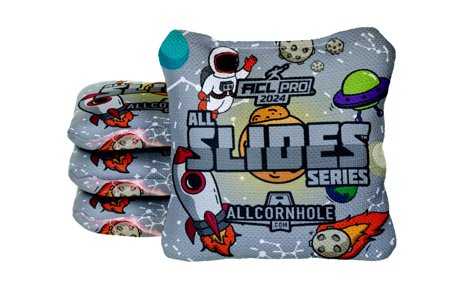 Out of This World Space Design All-Slide cornhole bags - SET OF 4