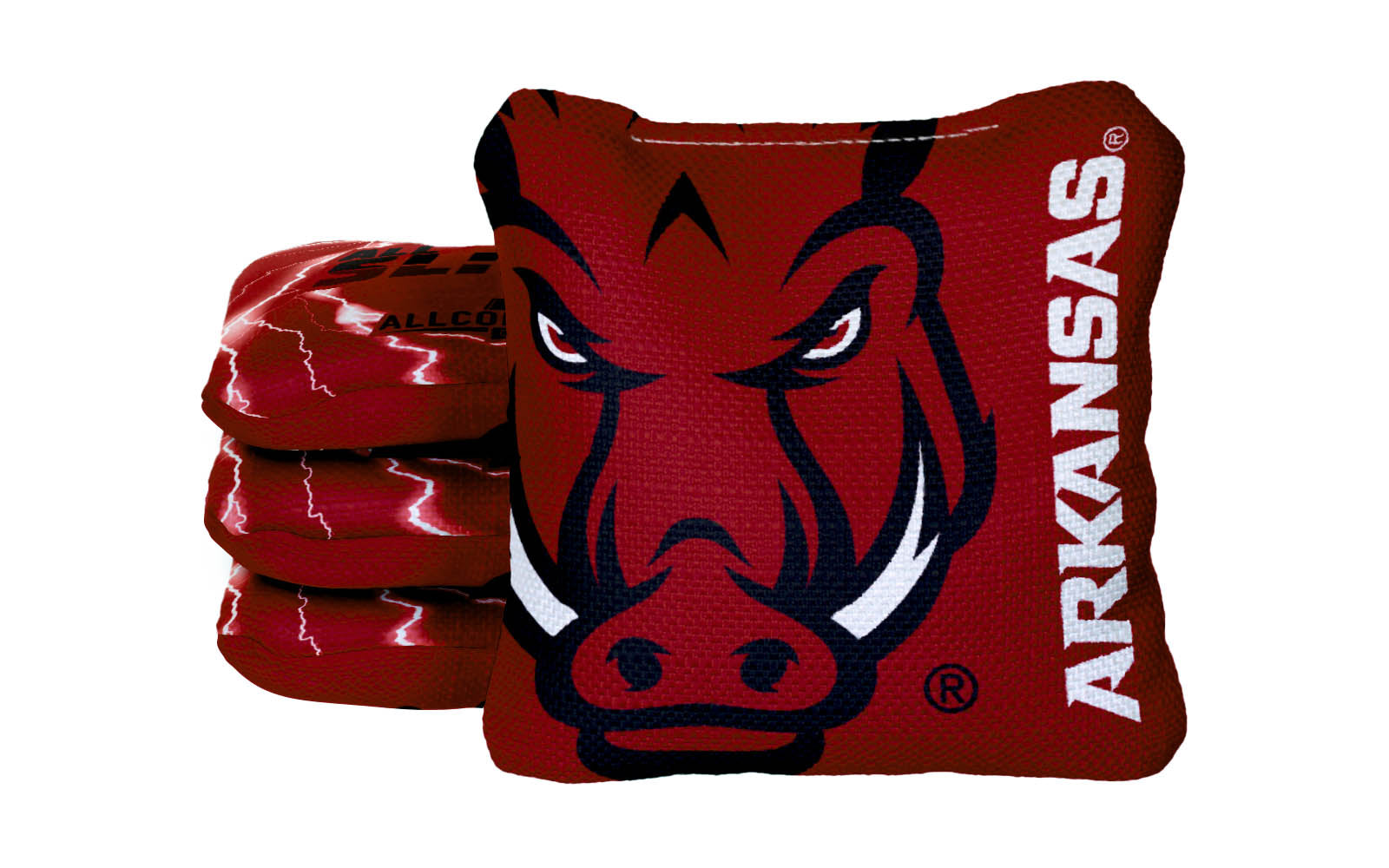 Officially Licensed Collegiate Cornhole Bags - All-Slide 2.0 - Set of 4 - University of Arkansas