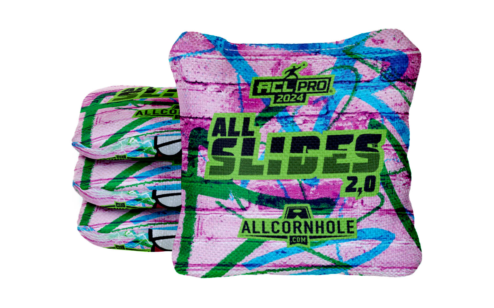 2024 AllCornhole All-Slide 2.0 Cornhole Bags - "Graffiti" - Set of 4 Bags