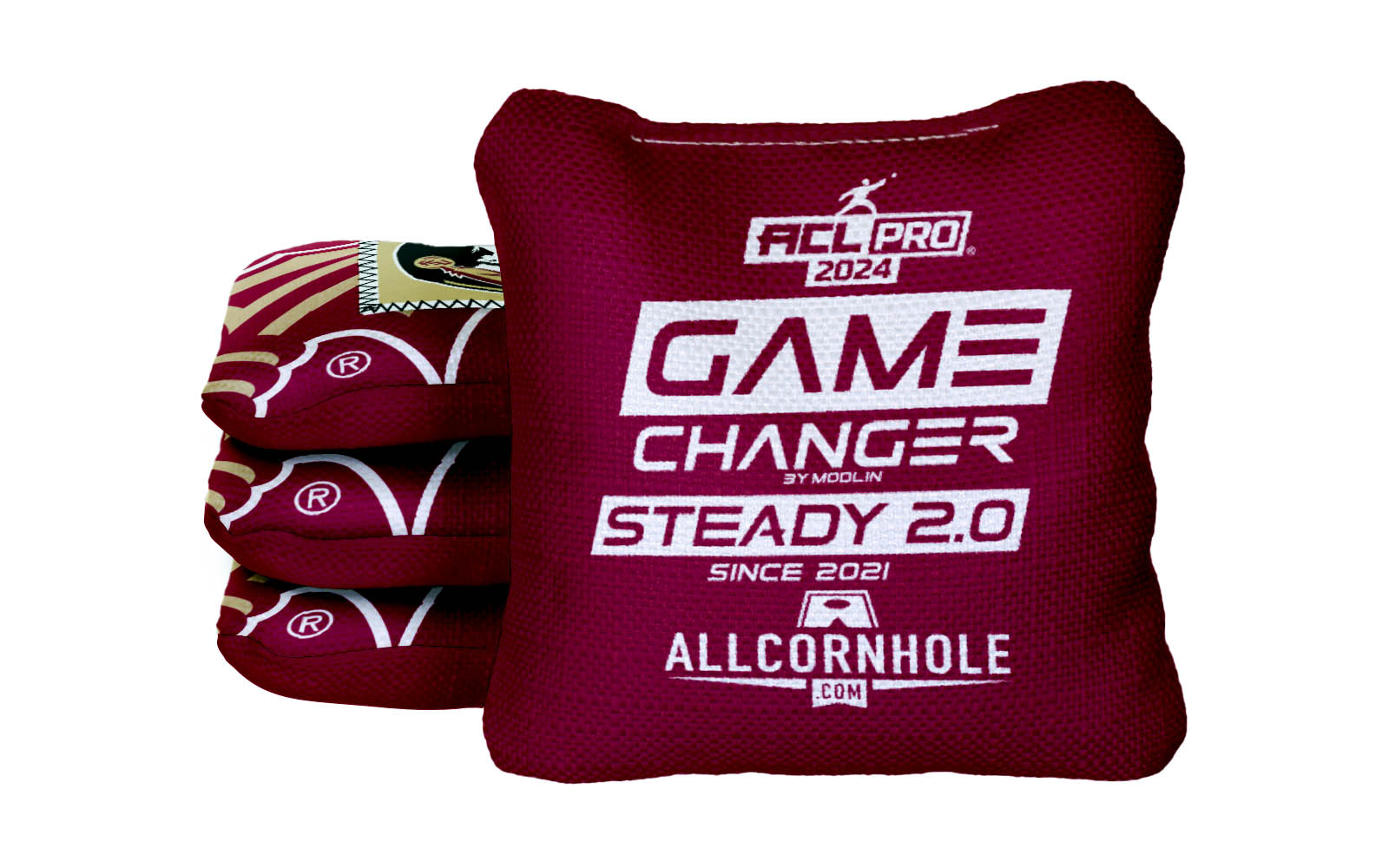 Officially Licensed Collegiate Cornhole Bags - Gamechanger Steady 2.0 - Set of 4 - Florida State University