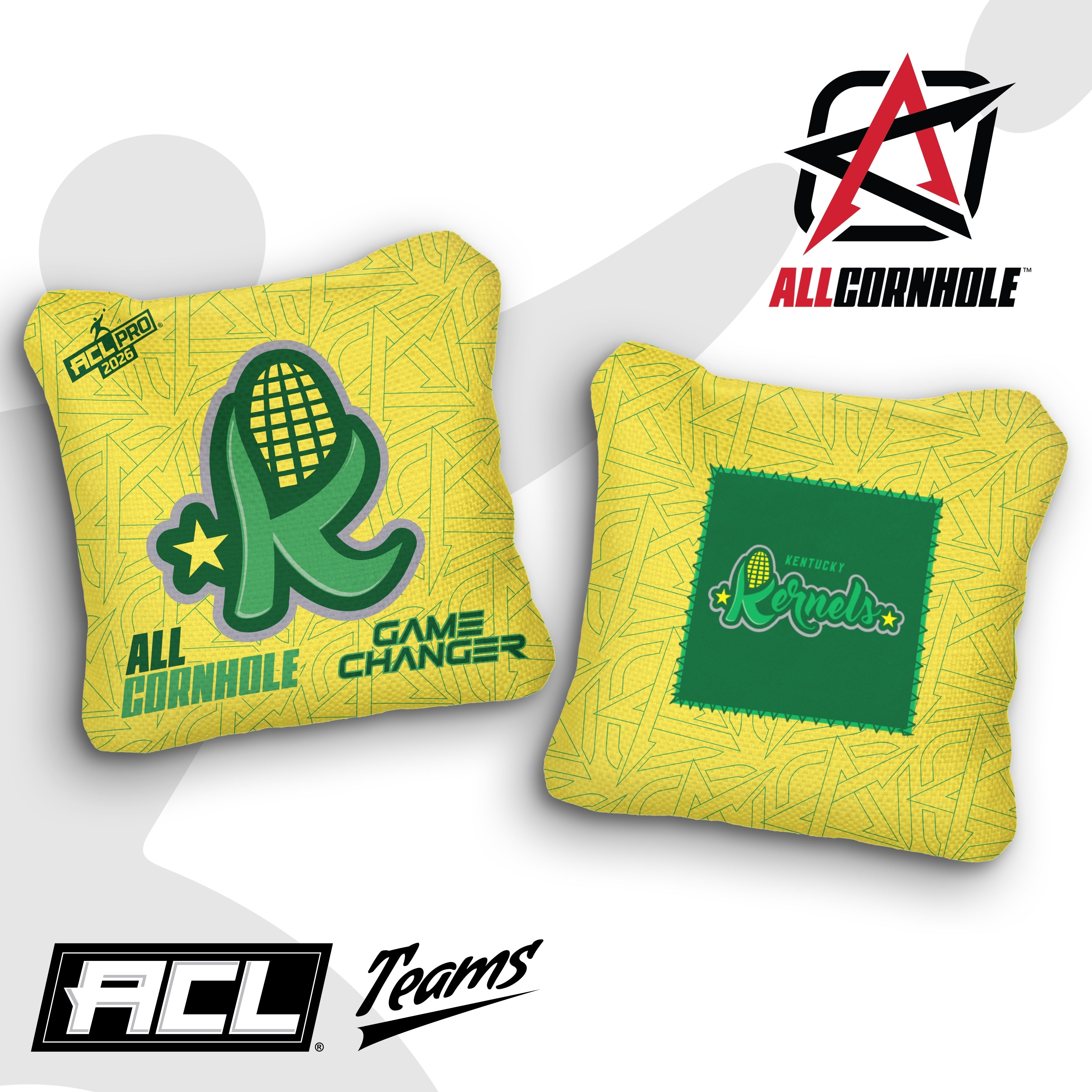 2025 AllCornhole Gamechanger - "Kentucky Kernels" - ACL Pro Stamped Cornhole Bags - SET OF 4 BAGS