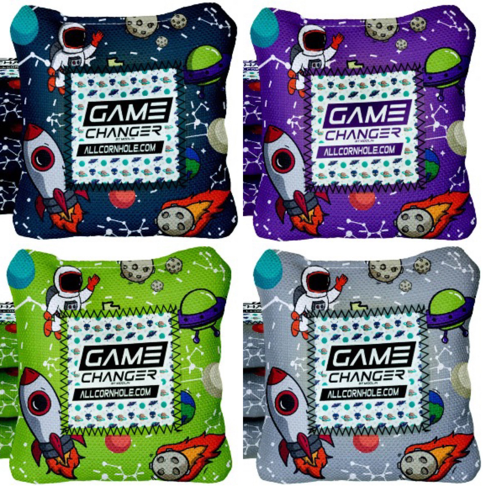 Out of This World Space Design GameChanger cornhole bags - SET OF 4