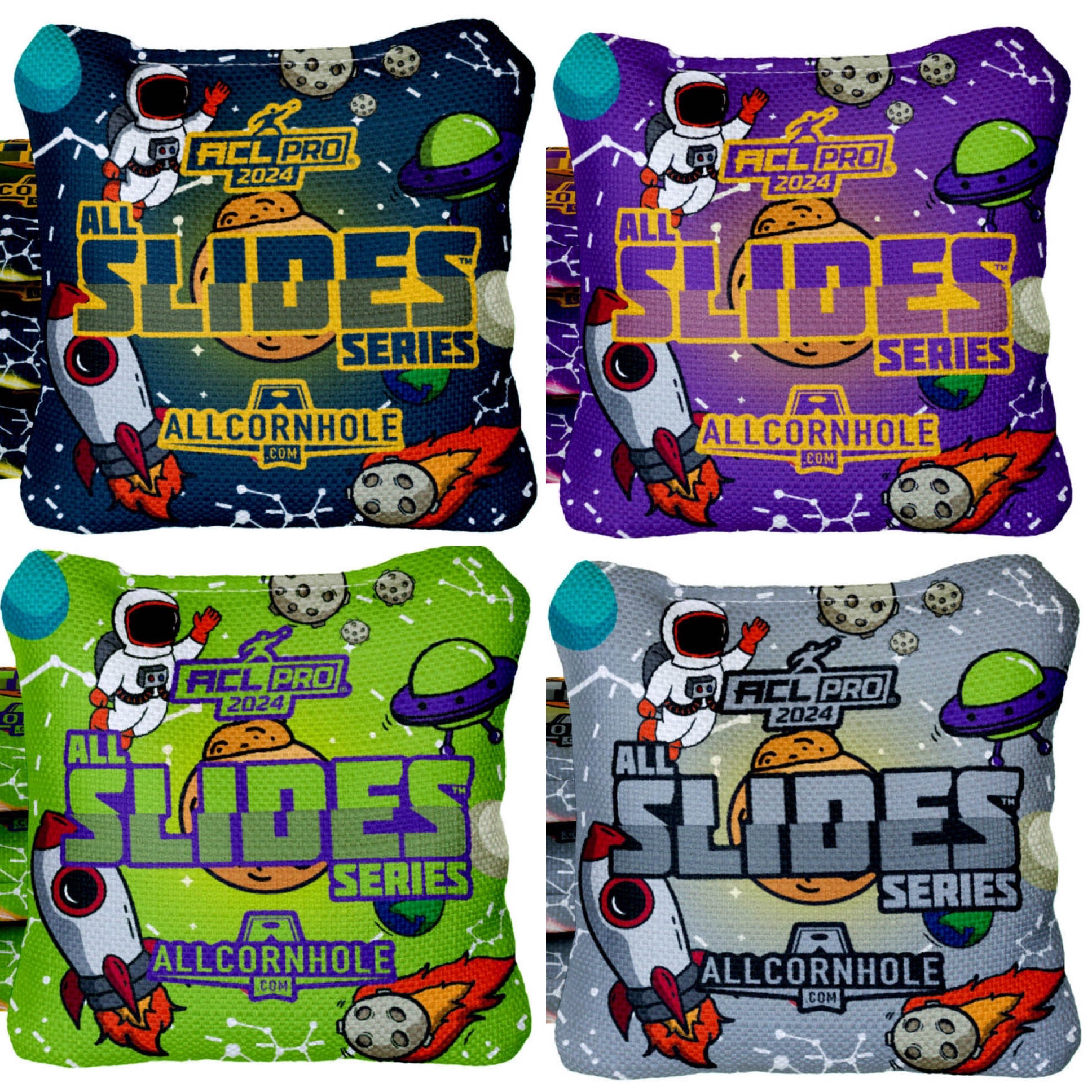 2024 AllCornhole All-Slide Cornhole Bags - "Out of This World" - Set of 4 Bags