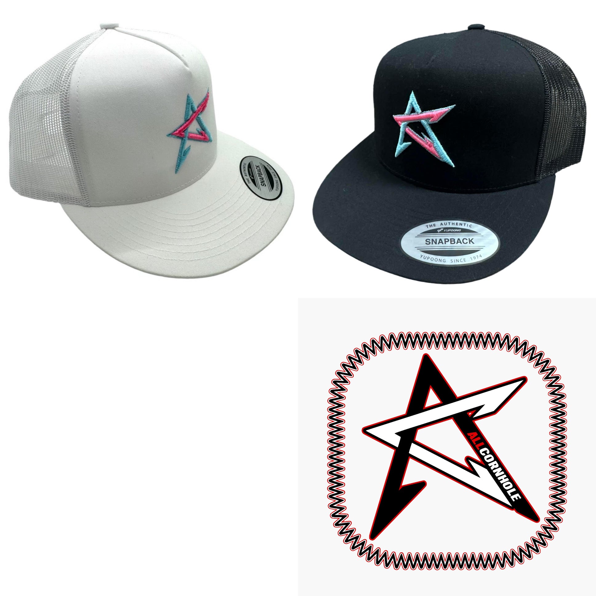 AllCornhole Star Logo Flat Bill Snapback Hat