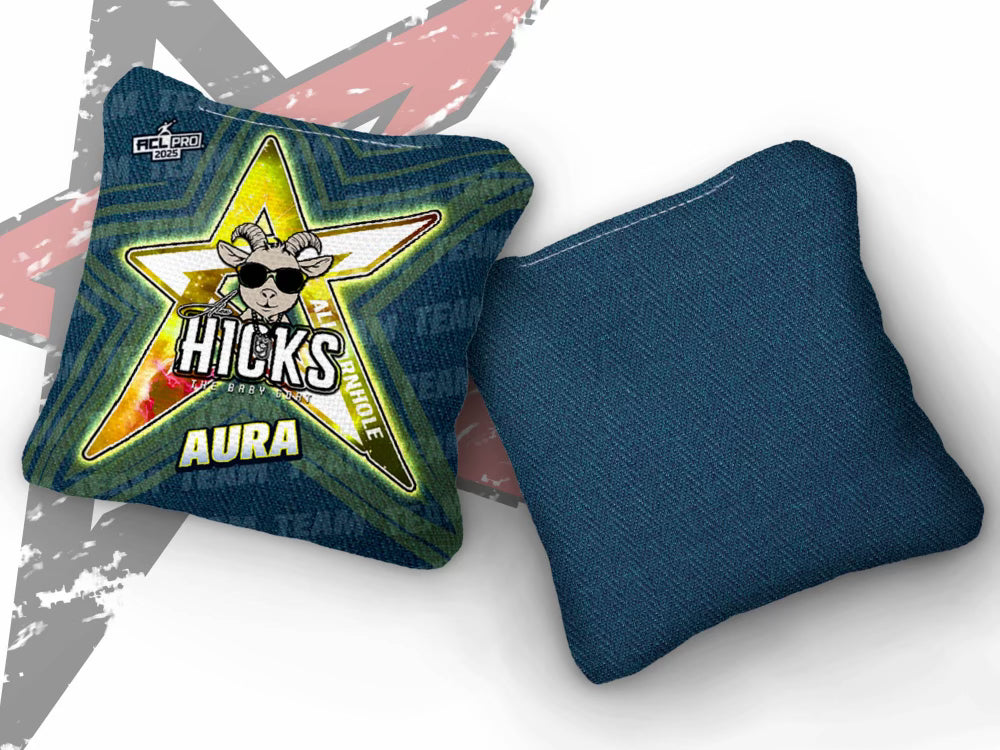 2025 AllCornhole Aura - "Alex Hicks” - ACL Pro Stamped Cornhole Bags - SET OF 4 BAGS