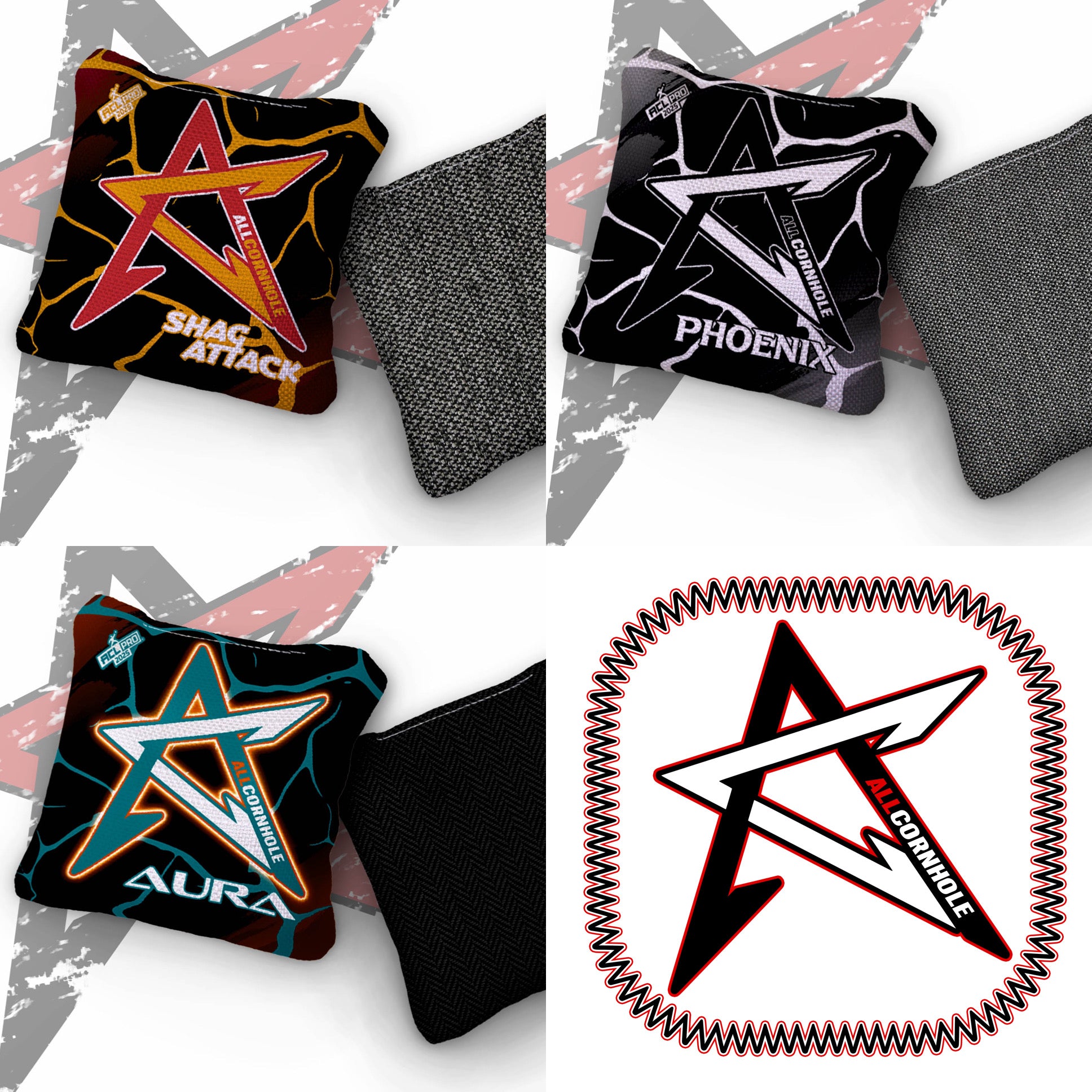 2025 AllCornhole Multiple Bag Models - "Dark Cracks” - ACL Pro Stamped Cornhole Bags - SET OF 4 BAGS